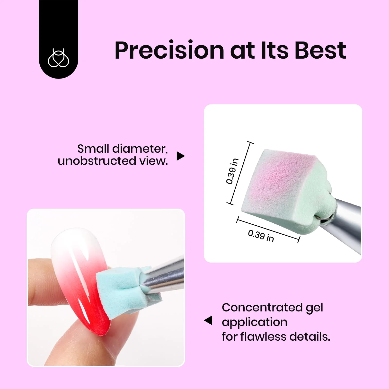 Beetles 150pcs Soft Nail Art Sponges for Ombre Gradient with Grabbing Pen Blooming Nails Art Brushes - Image 4