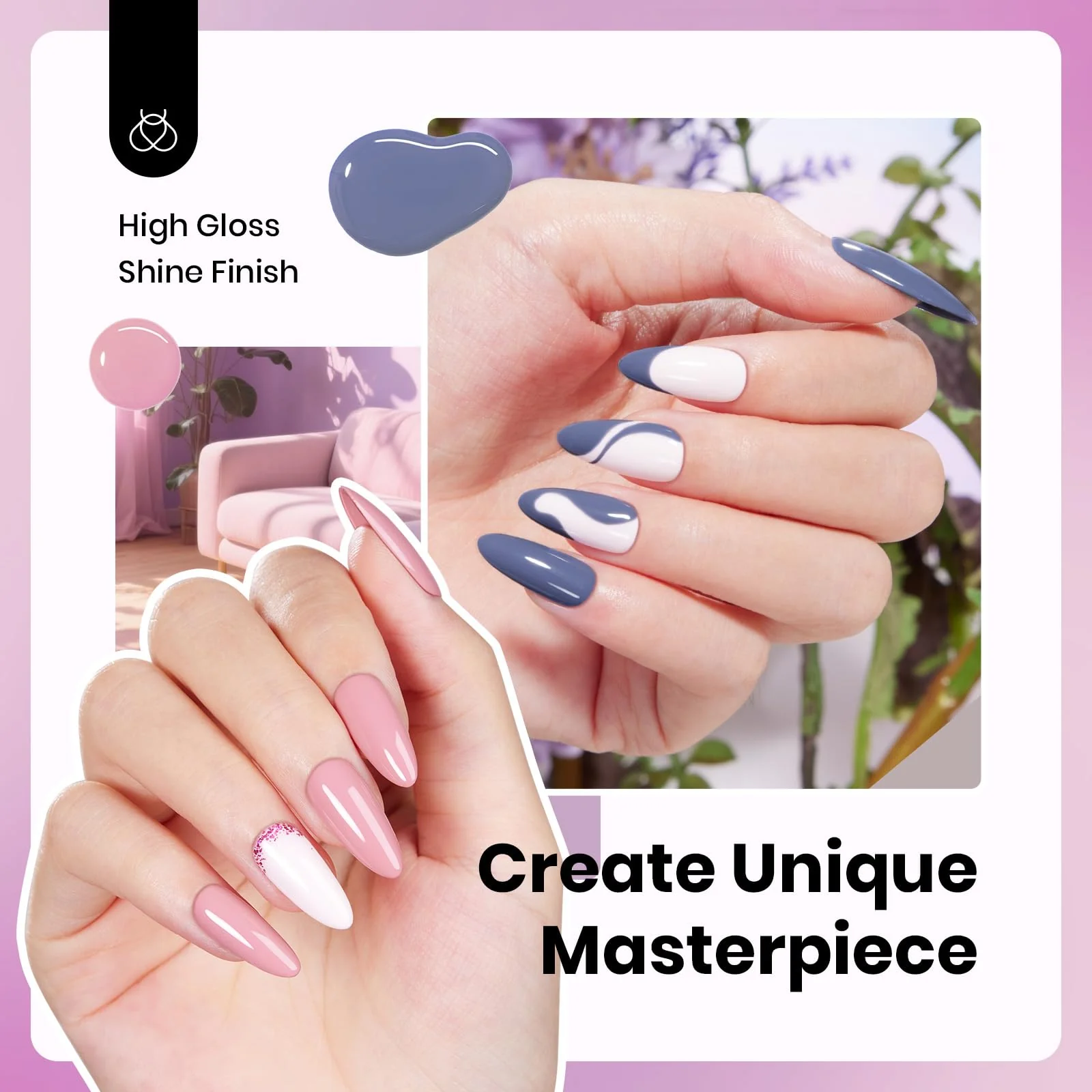 Serene Afternoon Spring Nails   - Hema Free Colorful Bottle 6 Color Each 15ml Gel Polish - Image 4