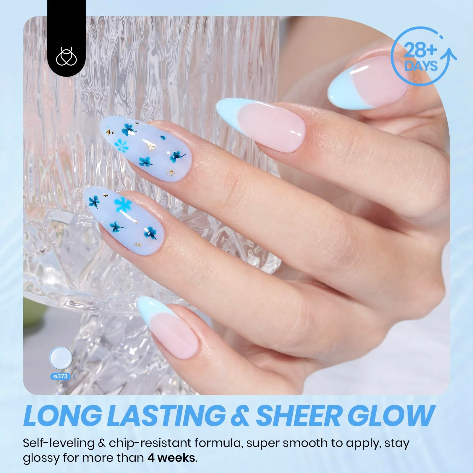 7.5ML Blueberry Milk Jelly Spring Nails Sheer Blue Gel Nail Polish - Image 5