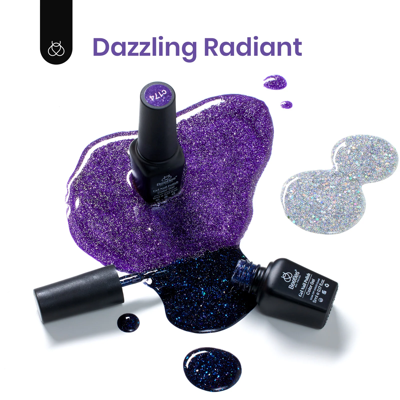 Dazzling Radiant 36 Nail Gel Polish Colors with Base Top Coat and Gift Box- 5ml/Each Gel Colors - Image 3