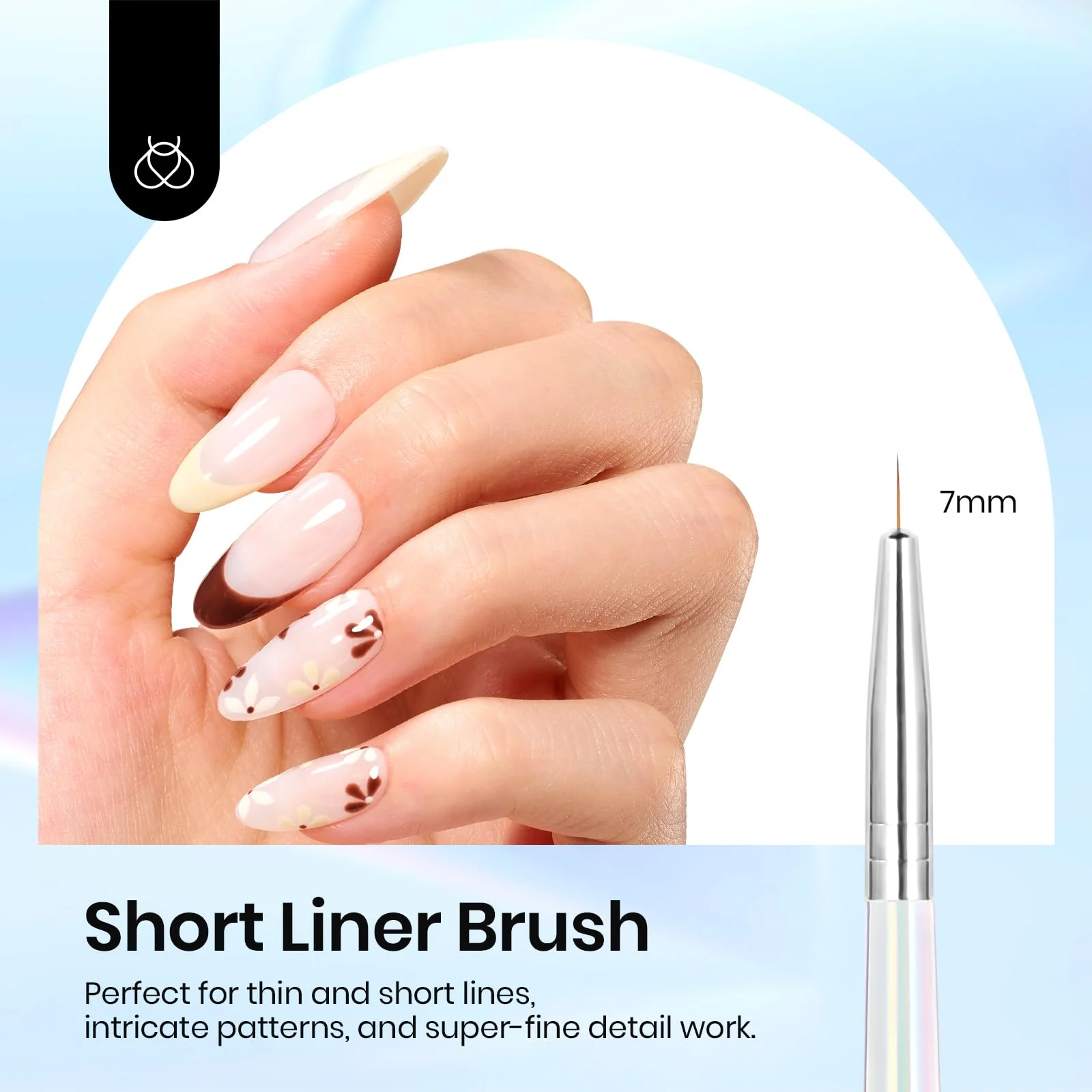 5pcs Nail Art Liner Brush: Precision Gel Application 7/11/15/20/25mm - Image 3