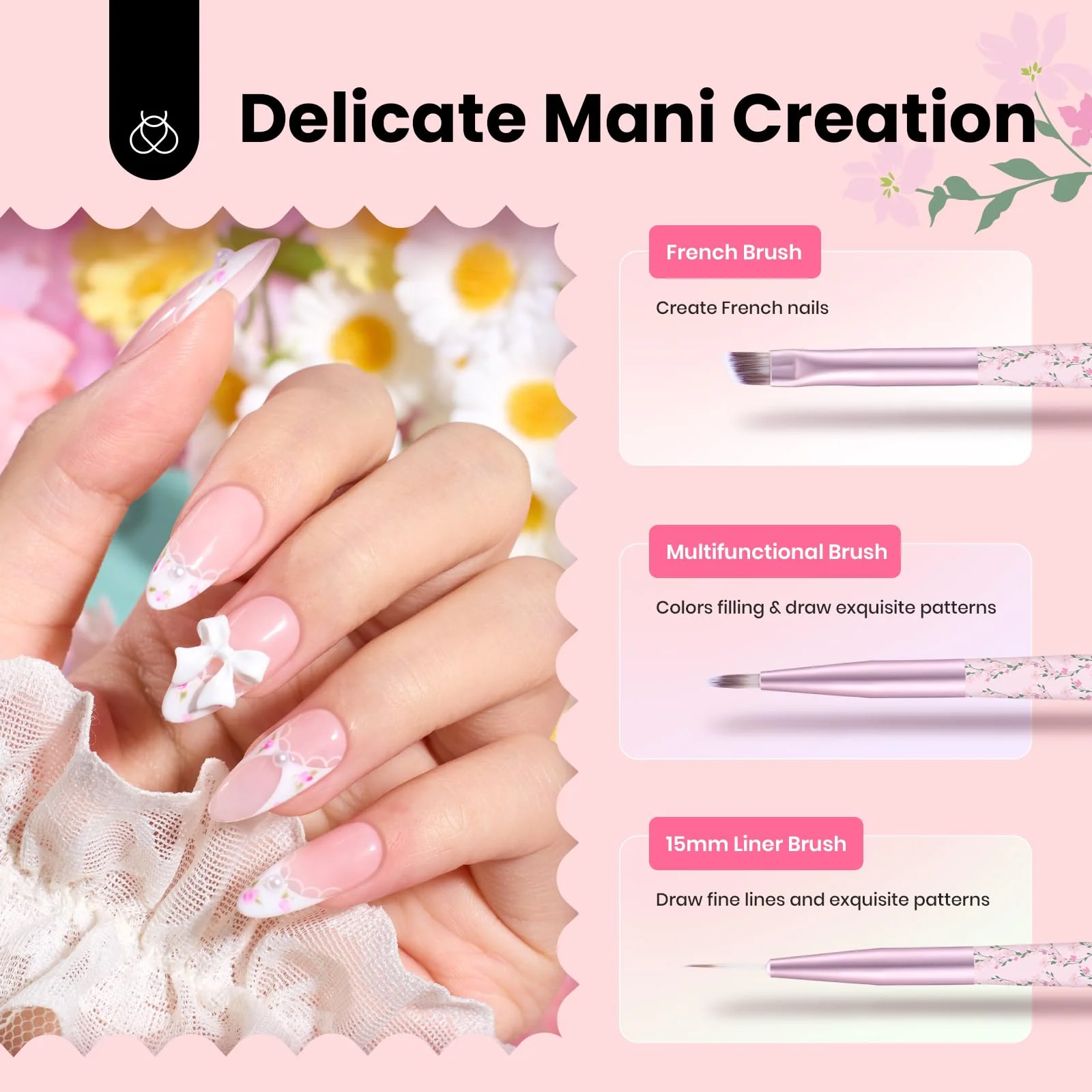 6 Pcs Nail Art Brushes Set: Precision Gel Application - Image 4