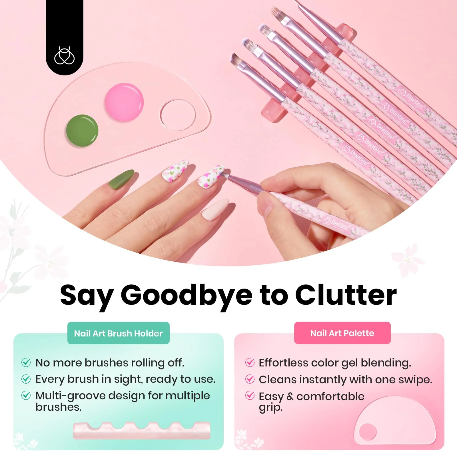 6 Pcs Nail Art Brushes Set: Precision Gel Application - Image 7