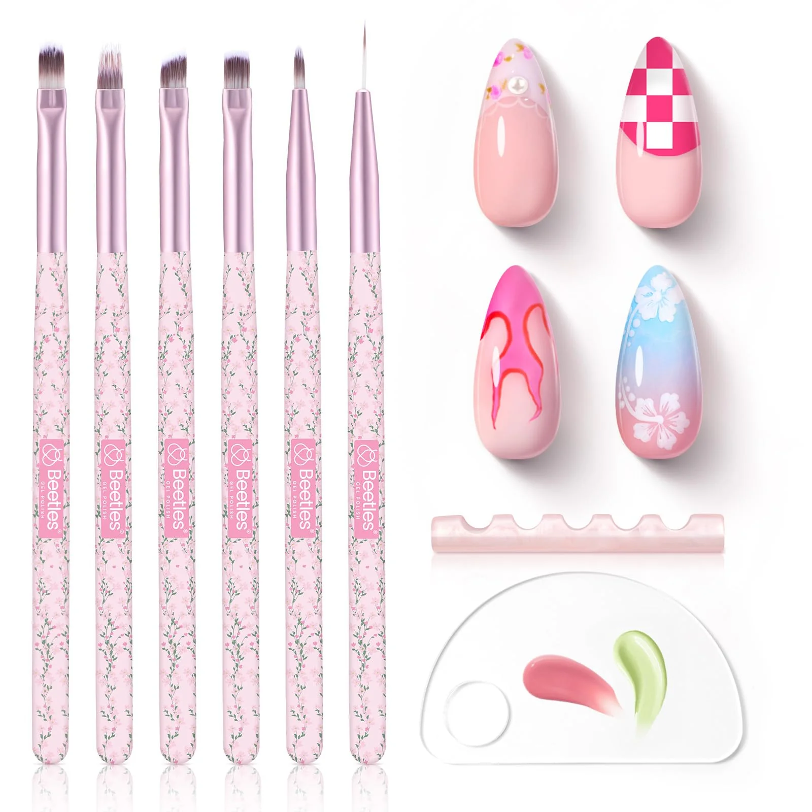6 Pcs Nail Art Brushes Set: Precision Gel Application - Image 9