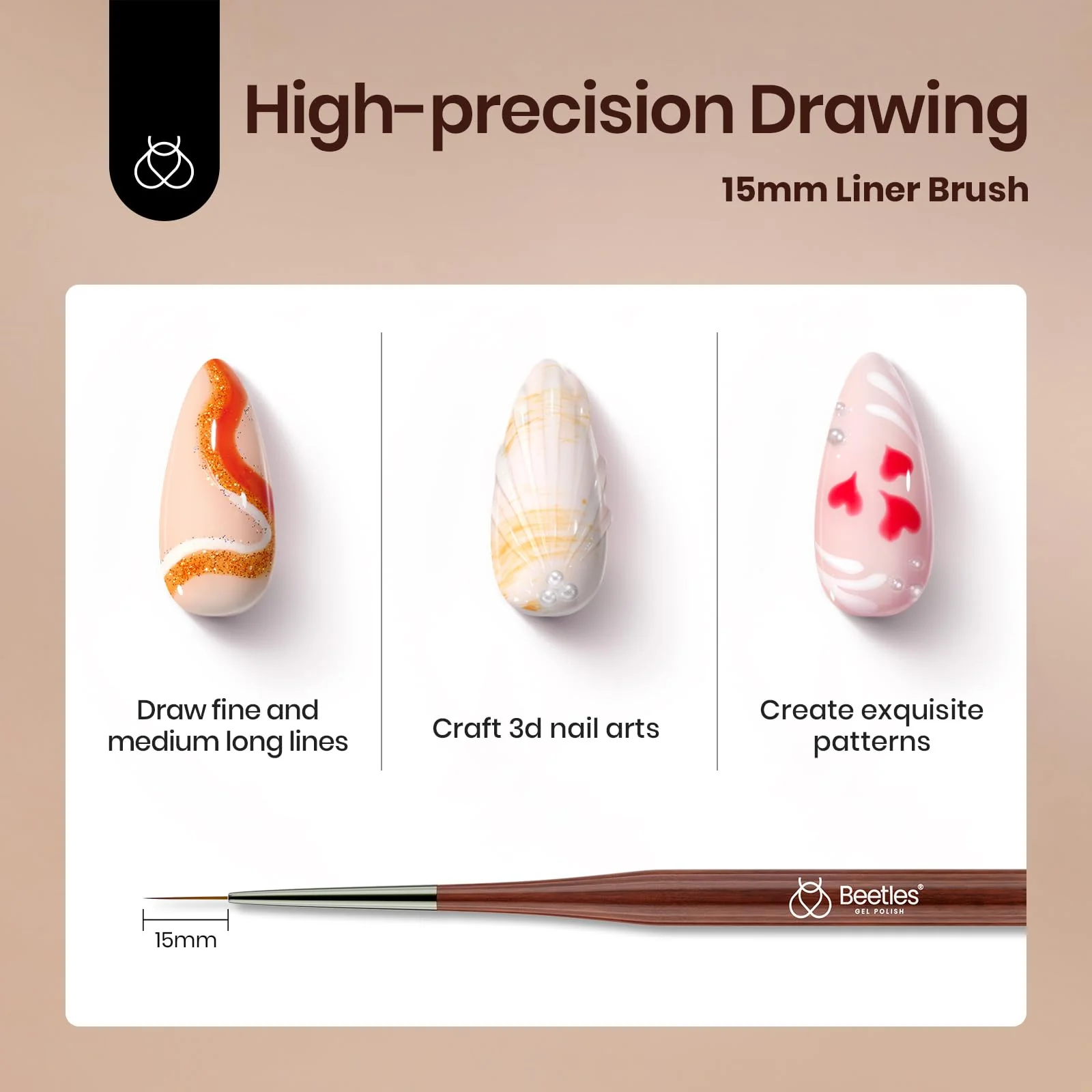 6Pcs Elegant Nail Art Brushes: Precision Gel Application - Image 5