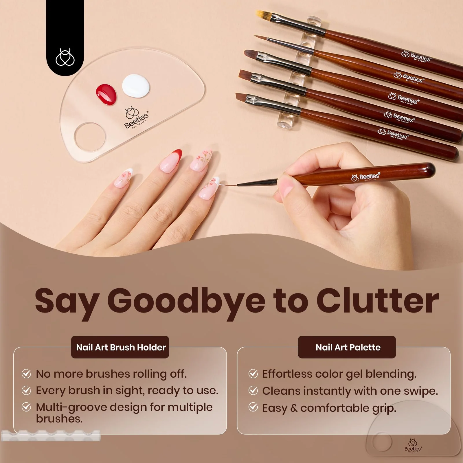 6Pcs Elegant Nail Art Brushes: Precision Gel Application - Image 7