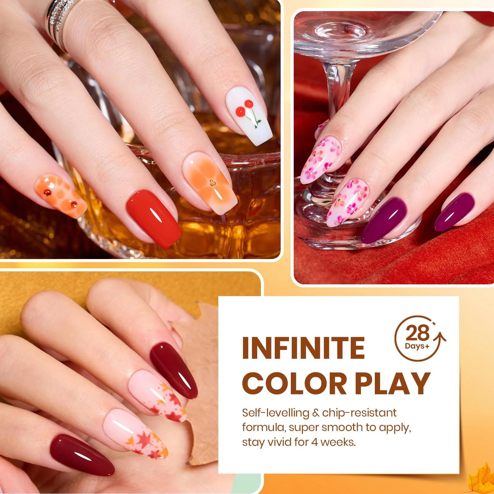 Autumn Aura- 20 Colors Yellow Orange Brown Red Purple Cat Eye Gel Nail Polish Set - Image 5