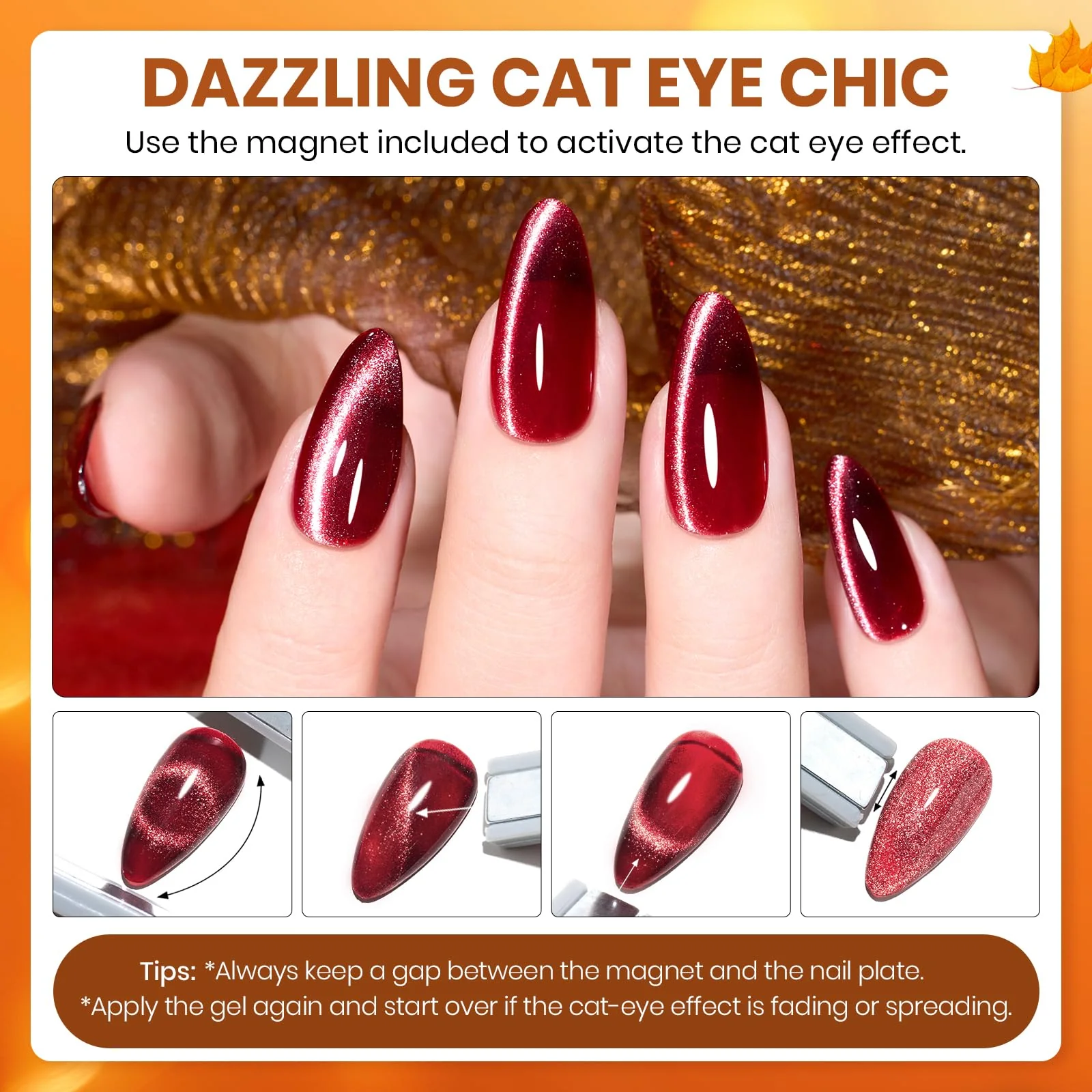 Autumn Aura- 20 Colors Yellow Orange Brown Red Purple Cat Eye Gel Nail Polish Set - Image 6