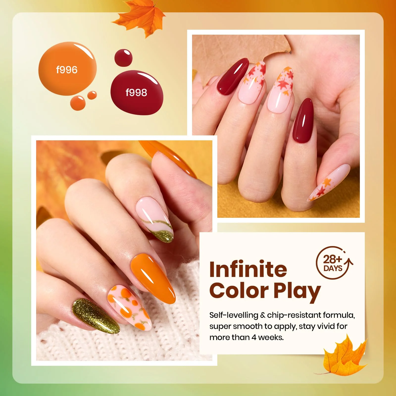 Autumn Realm - 6 Colors Fall Gel Nail Polish Set Kit - Image 4