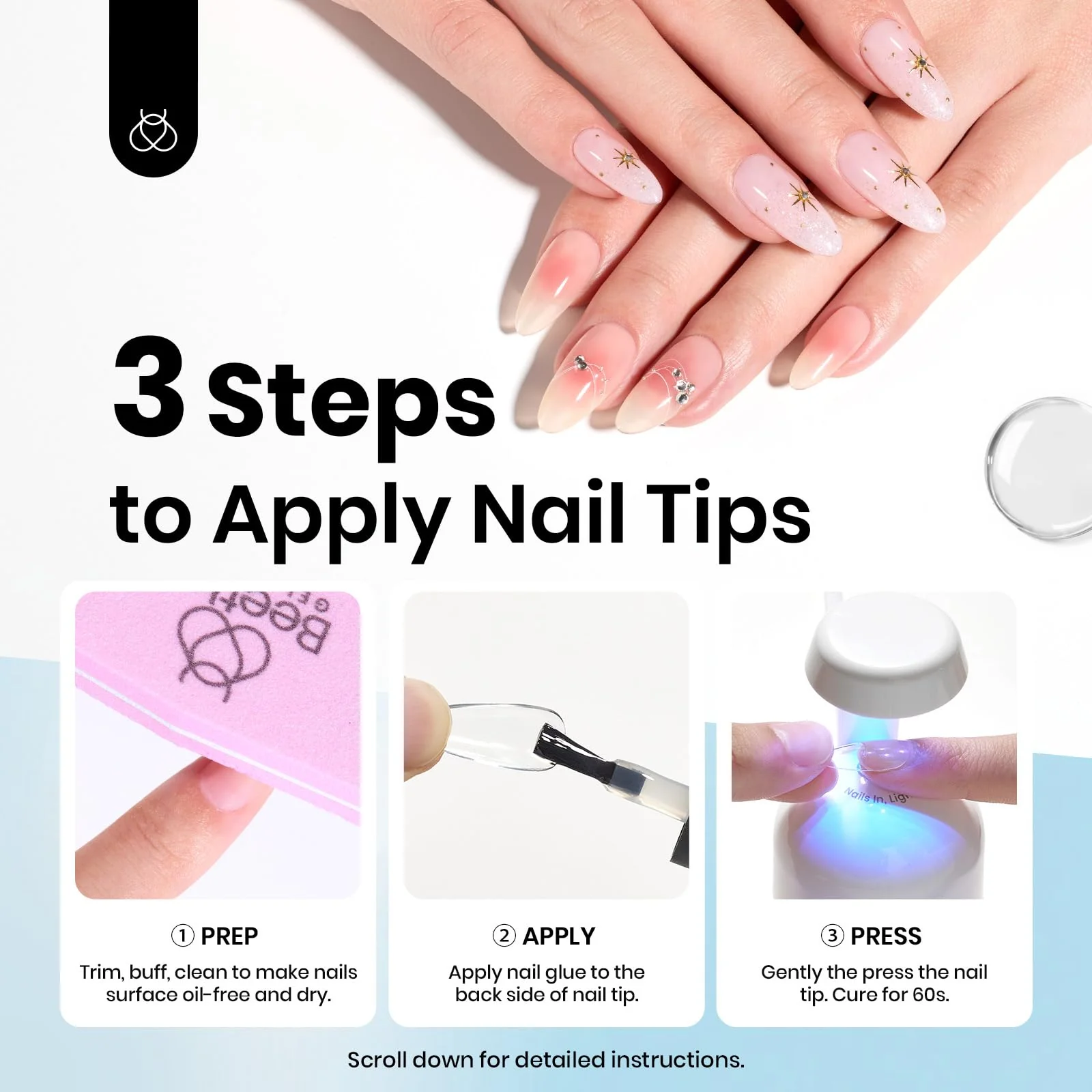 Beetles 15ml Gel Nail Glue 9 in 1 for Acrylic Nails Tips and Clear Press on Nails - Image 4