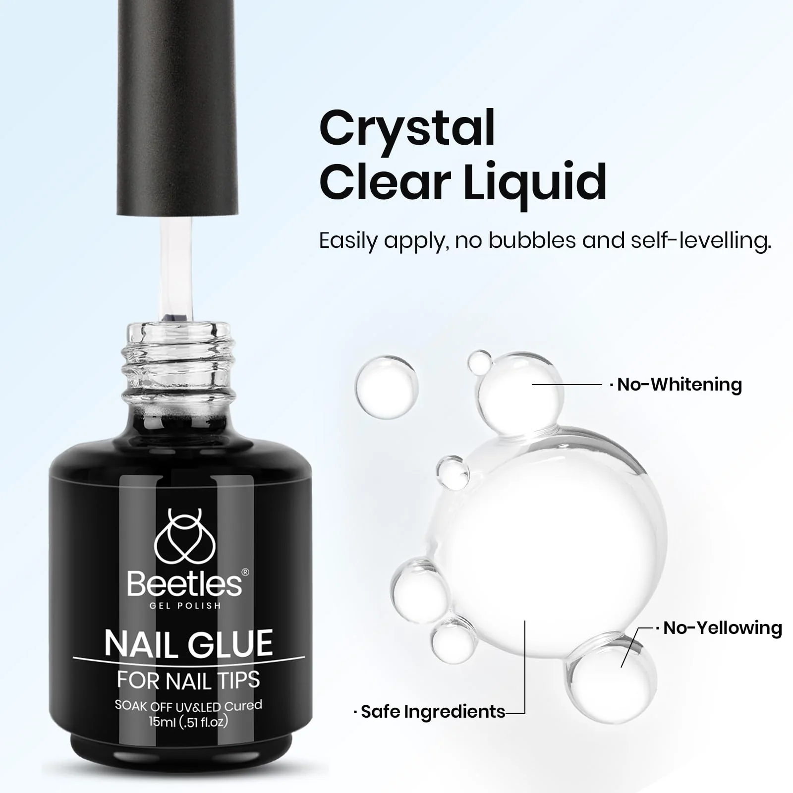 Beetles 15ml Gel Nail Glue 9 in 1 for Acrylic Nails Tips and Clear Press on Nails - Image 6
