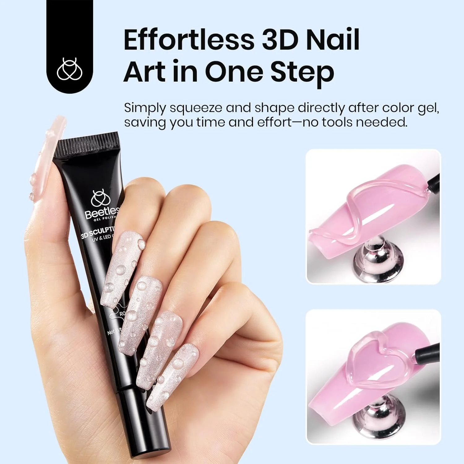 Beetles 3-in-1 Clear 3D Sculpting Gel for Spring Nails Art - 15g - Image 3