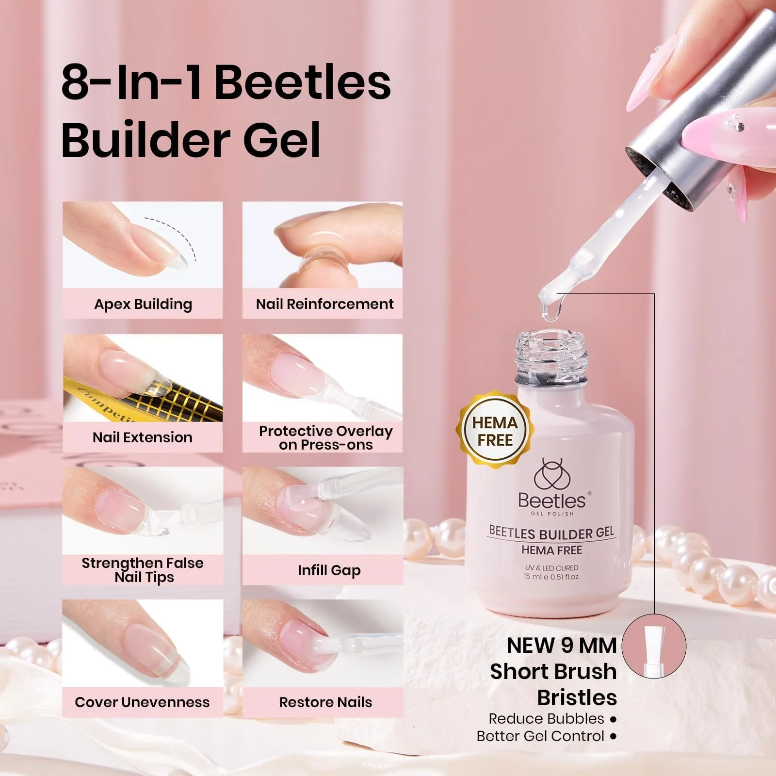 Beetles 4Pcs HEMA-Free Nail Extension Kit - Image 5