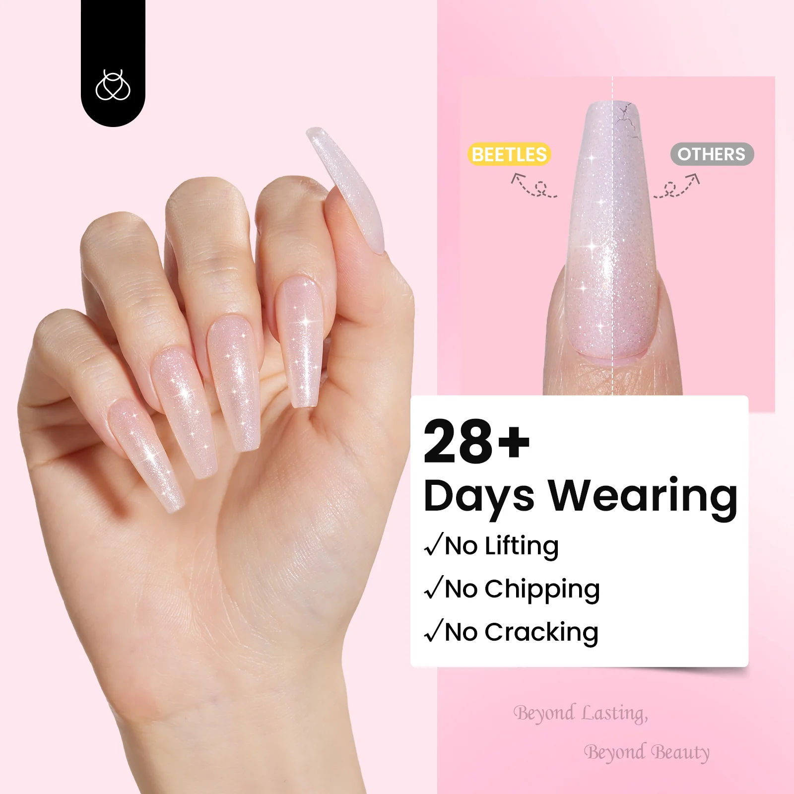Beetles Builder Gel for Nails, 9 in 1 High Hardness Clear Jelly Glitter Sculpted Gel with Nail Forms Nail Tips Nail Glue Nail Pen Nail Scissors Top Base Coat Nail Extension Kit for Manicurist Women - Image 5
