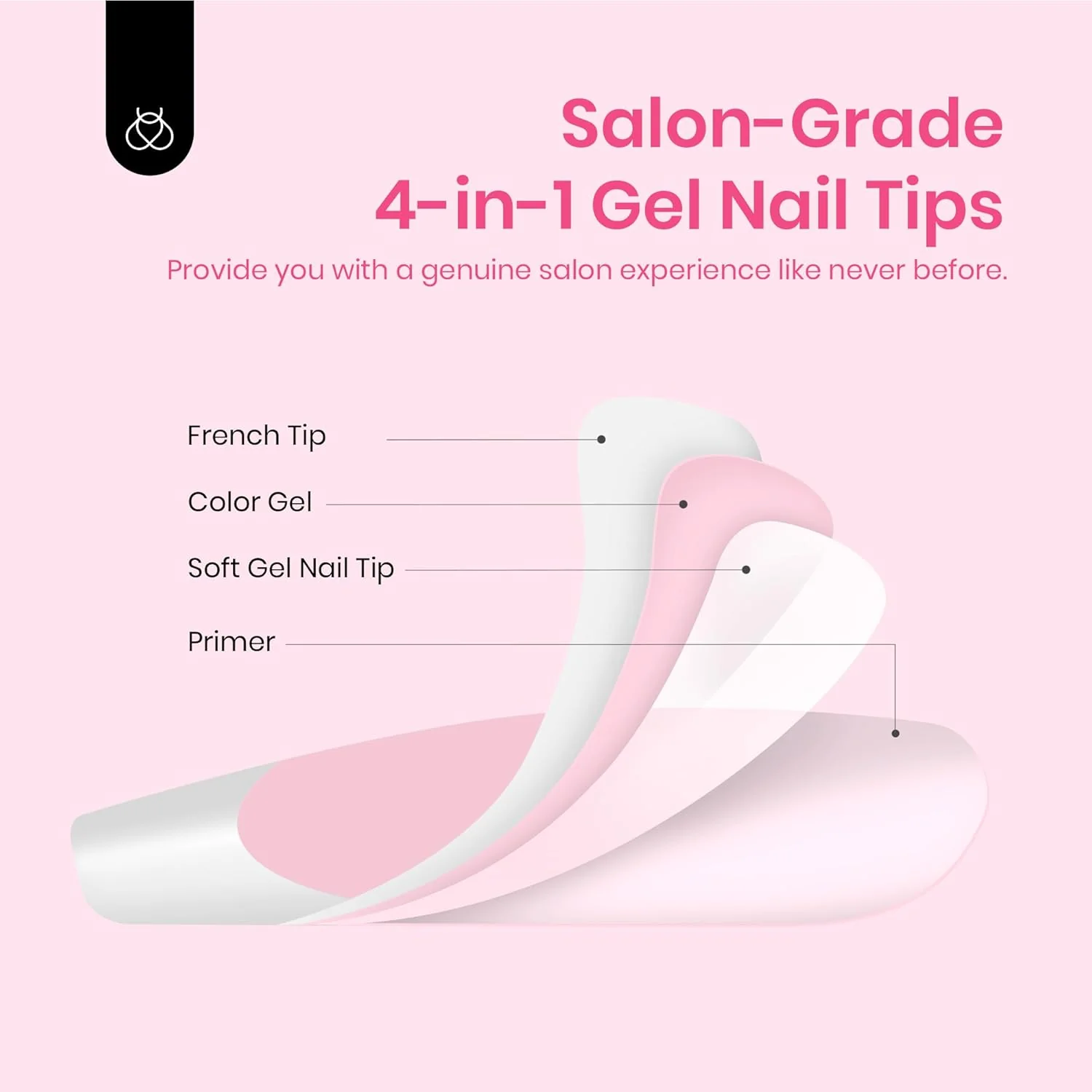 Beetles French Tips Press on Nails,224 pcs Short Almond Beetles Nail Tips,16 Size Extra Short Press on Nails Fake Nails DIY Salon for Women - Image 3