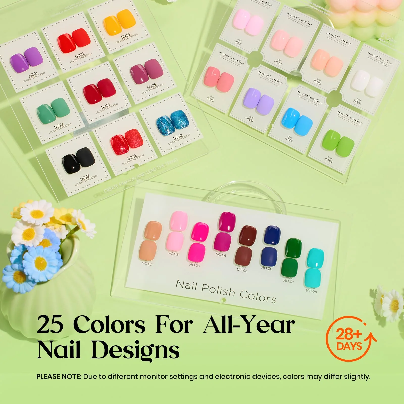 Beetles Gel Nail Polish Kit with U V Light - Spring Nails 25 Colors 51 Pcs Gel Polish Kit One Color One Bottle - Image 4