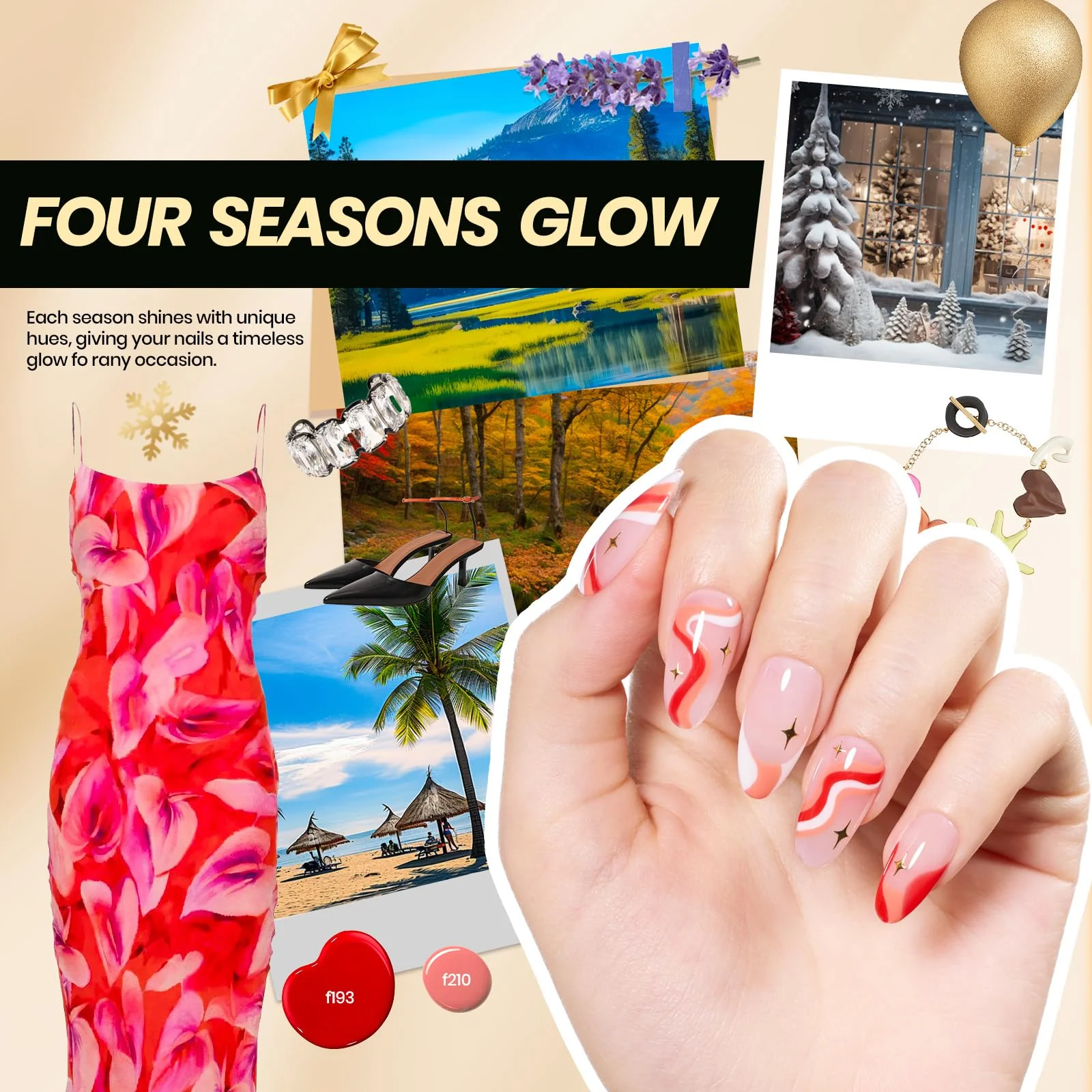 Beetles Gel Nail Polish Kit Spring Nails with U V Light - 54 Pcs 32 Colors Gel Nail Kit - Image 4