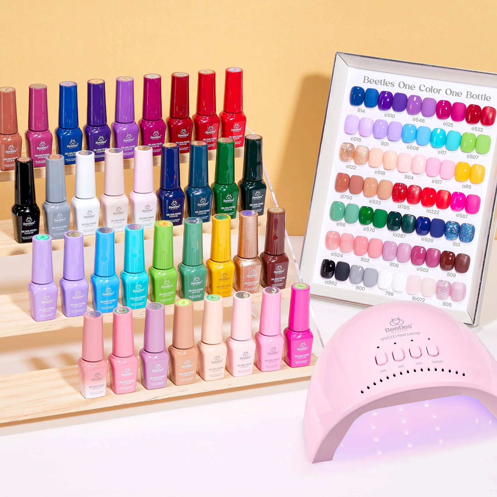 Beetles Gel Nail Polish Kit with U V Light - Spring Nails One Color One Bottle 35 Colors 68 Pcs Gel Polish Kit - Image 7
