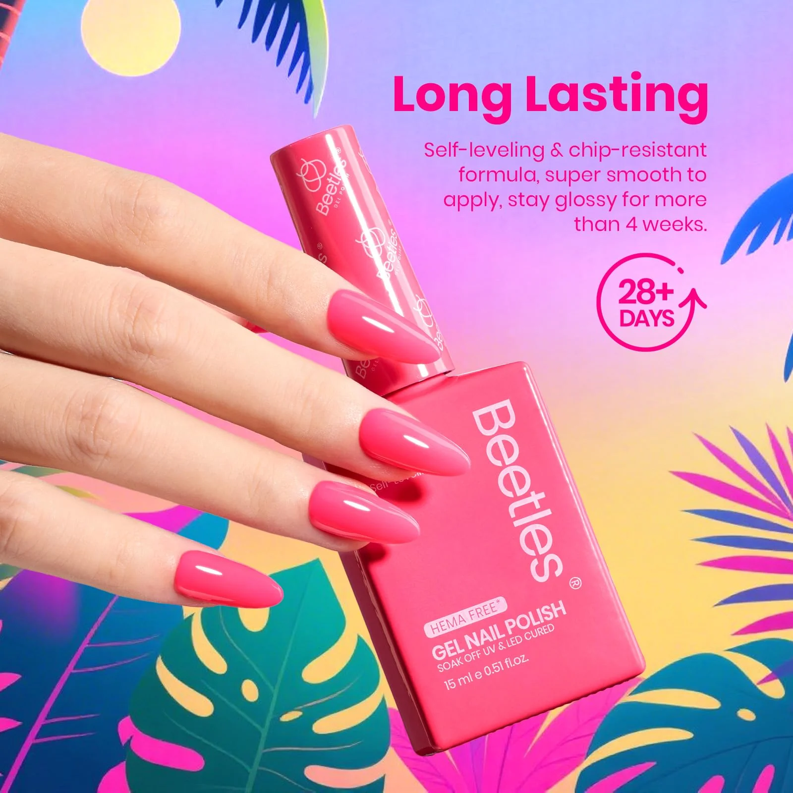 Hema-free Tropical - Spring Nails Glow Colorful Bottle 6 Color Each 15ml Blue Yellow Pink Gel Polish - Image 5