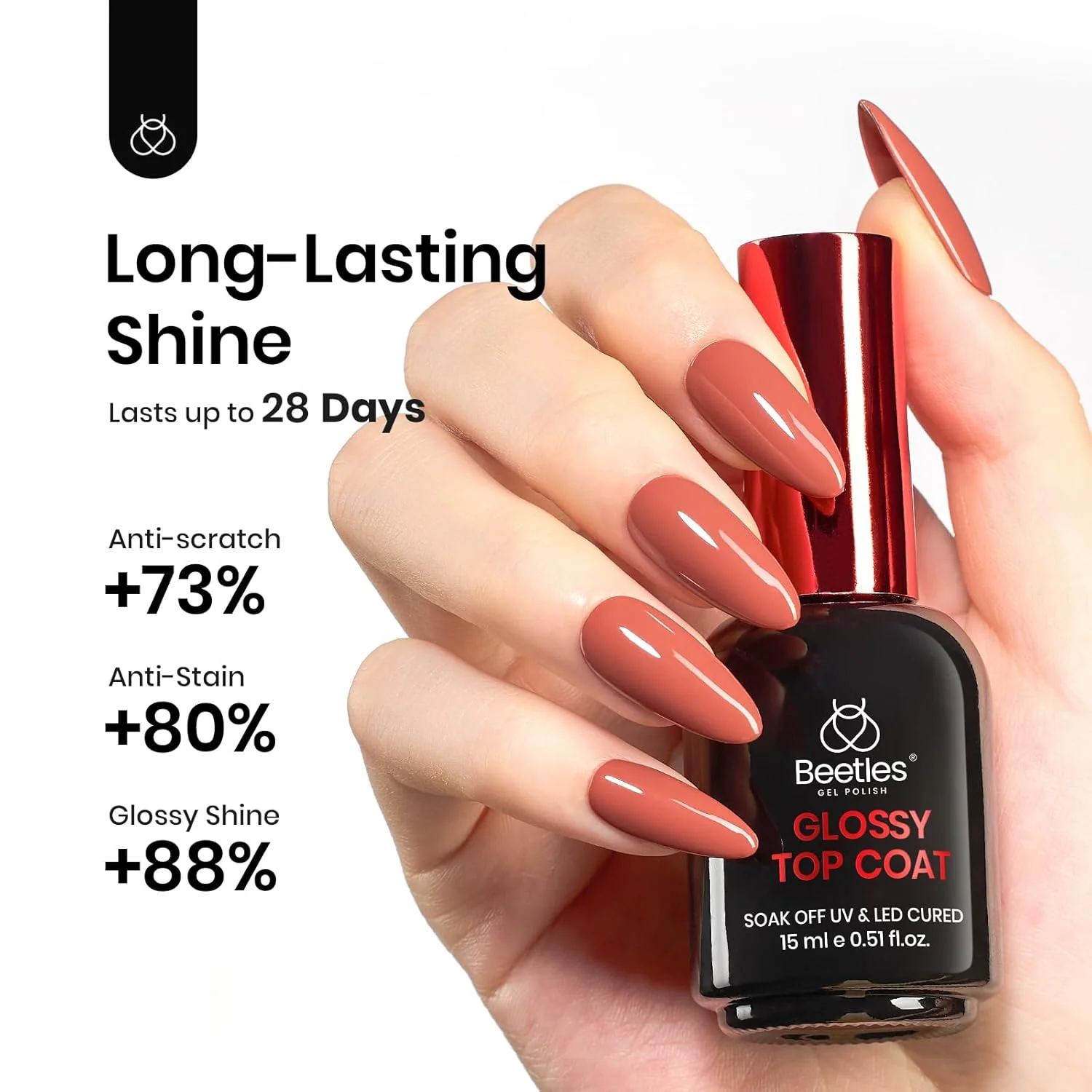 Beetles No Wipe Clear glossy Top Coat | 15ML - Image 7
