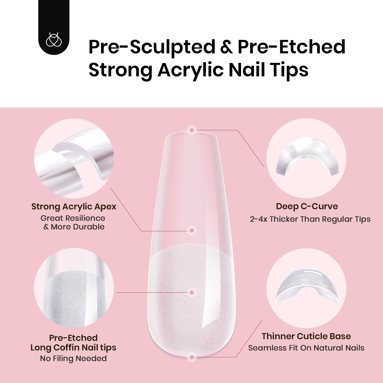 Beetles Pre-etched & Pre-sculpted Strong Acrylic Nail Tipex|120pcs - Image 4