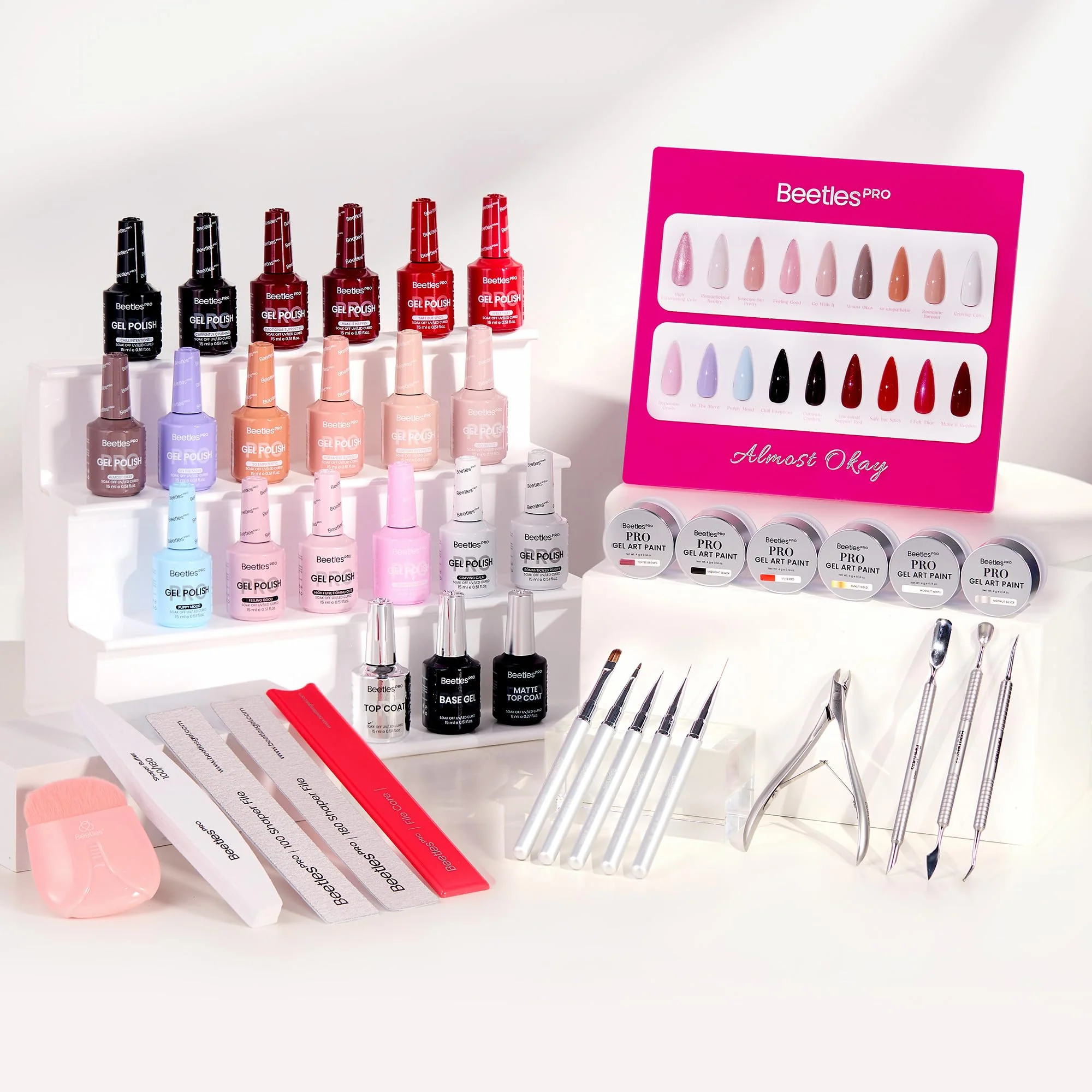 Beetles PRO Gel Polish Kit – Spring Nails Mother’s Day Almost Okay Collection 18 Colors 15ml Salon Polish Set - Image 7