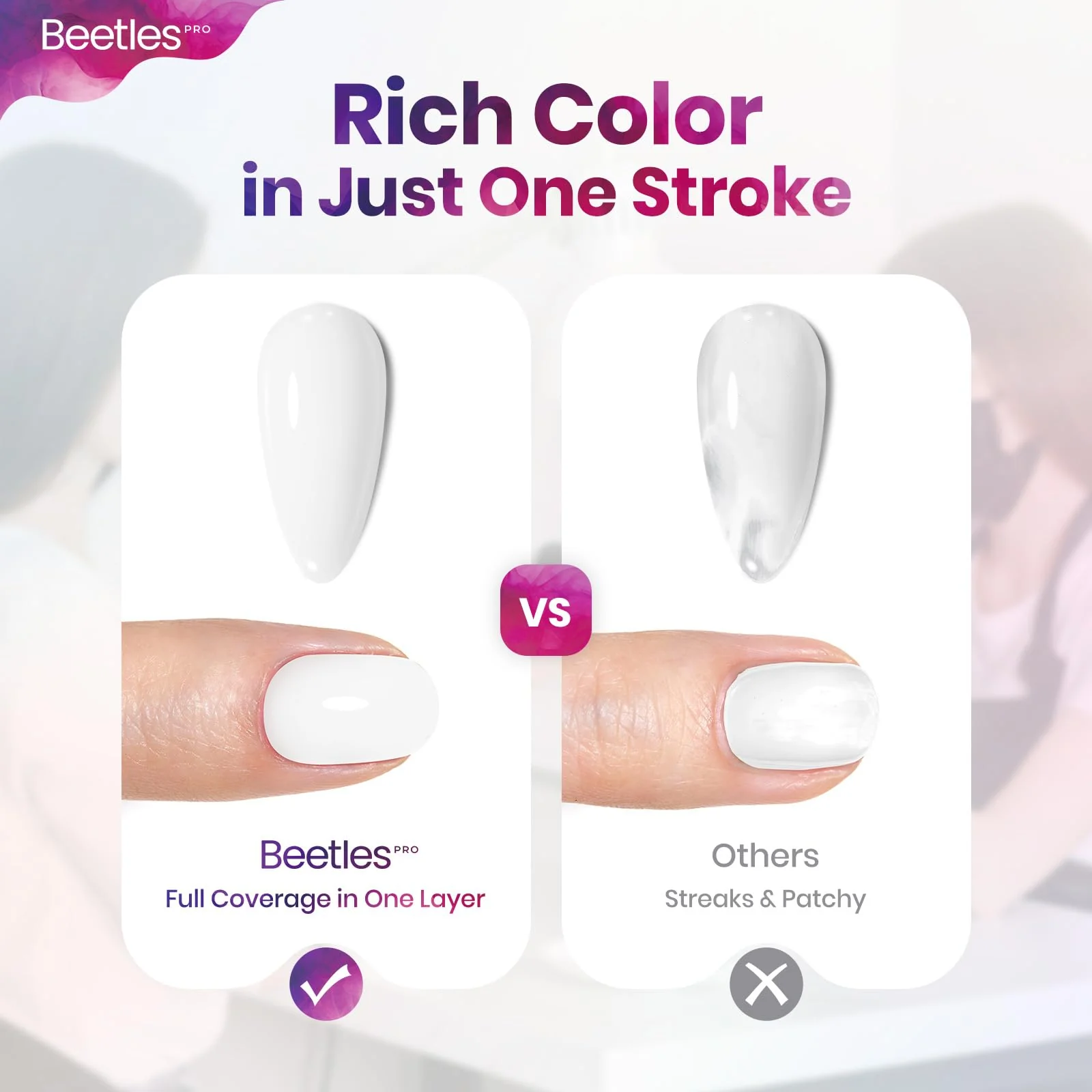 Beetles Pro White Gel Polish - Craving Calm French White Color 20ML Gel Polish - Image 5