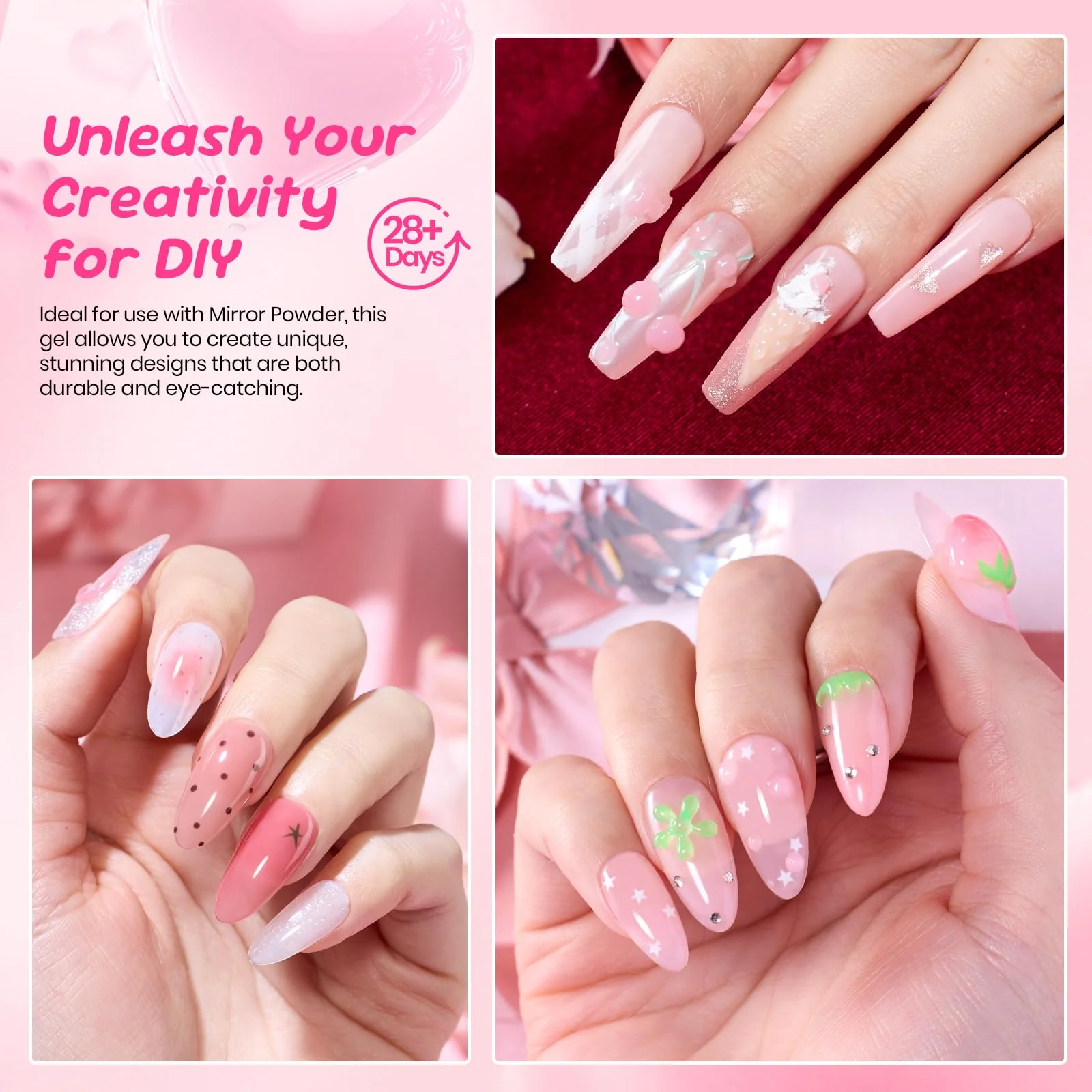 Beetles Spring Nails - Pro 15ml Limited Pink 3D Sculpting Gel - Image 5
