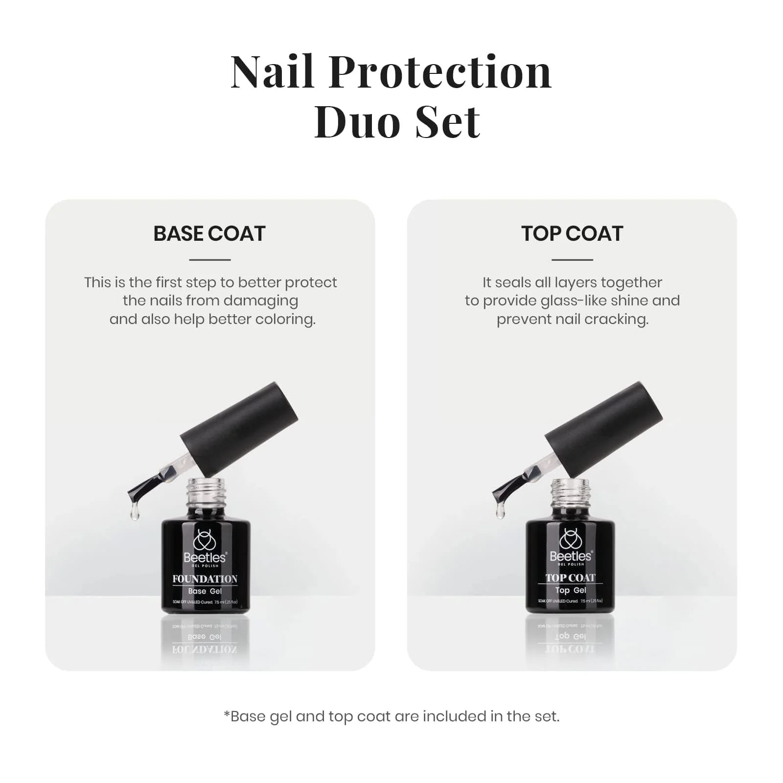 Black White Colors - 4Pcs White Black Gel Polish Set with No Wipe Top&Base Coat Nail Polish Set - Image 5