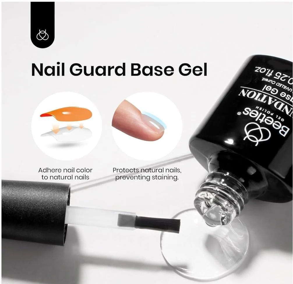 Black White Colors - 4Pcs White Black Gel Polish Set with No Wipe Top&Base Coat Nail Polish Set - Image 6