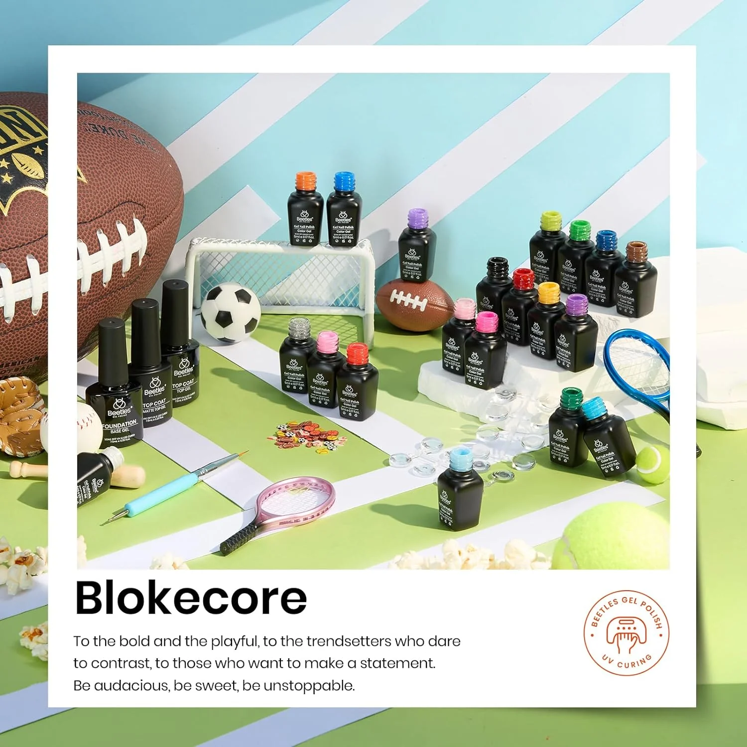 Blokecore-20 Gel Colors Set with Top and Base Coat (5ml/Each) Spring Nails - Image 6