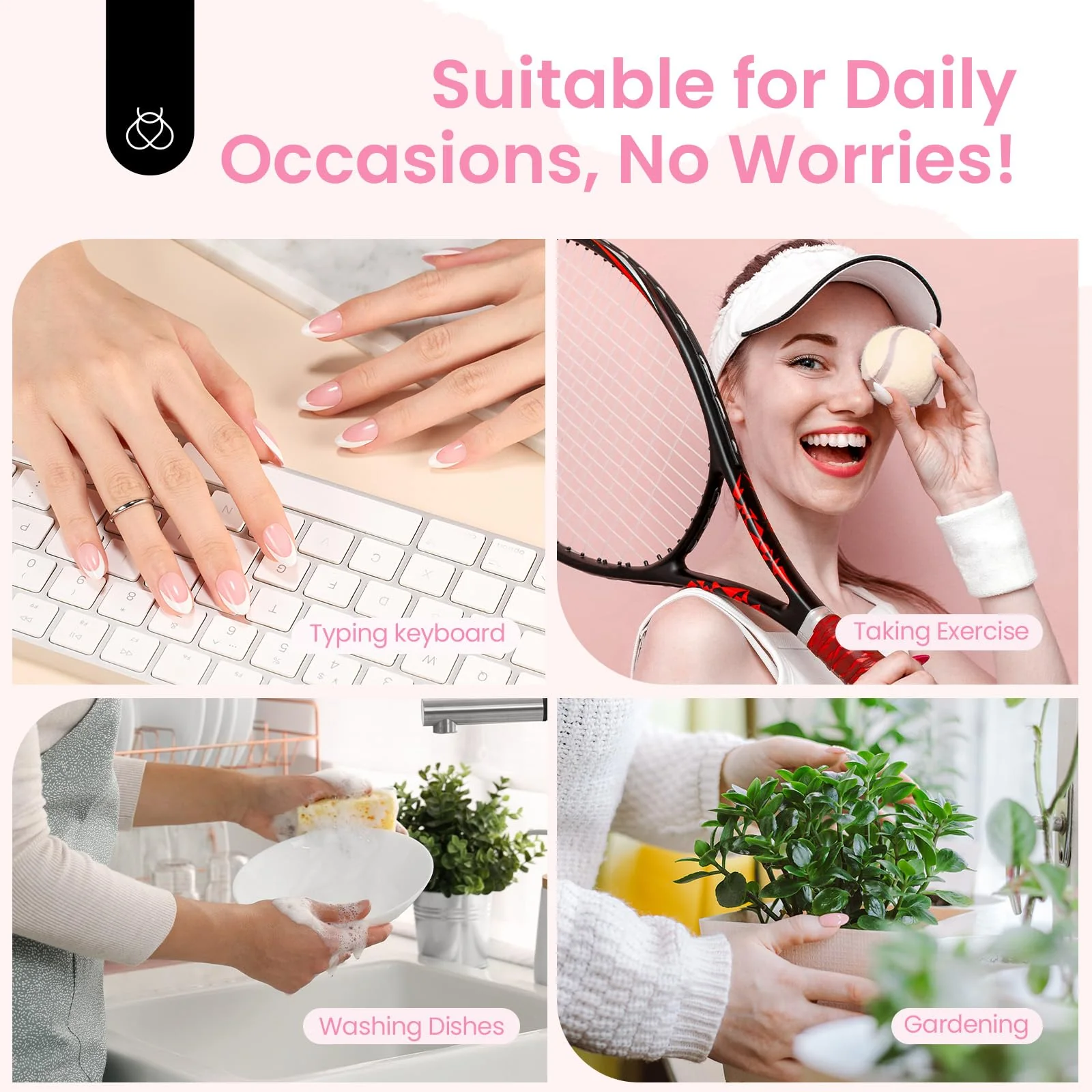 Blush Rose | Beetles BARE Press On Nails Medium Almond Blush Pink (15 Sizes-30Pcs) - Image 7