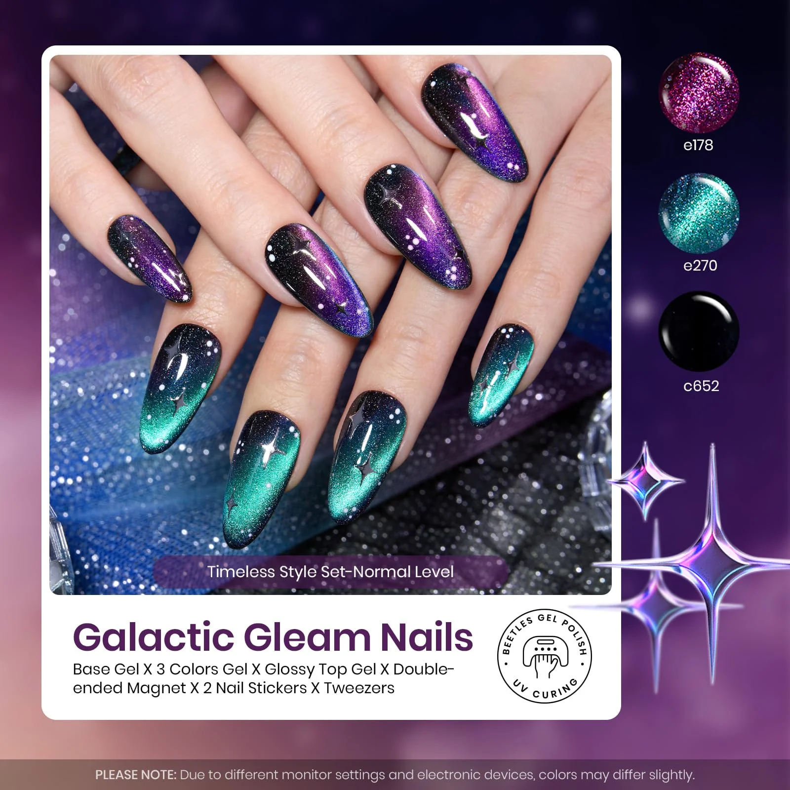 Brilliant Galaxy | 3 Colors with All-Inclusive Nail Art Essentials Kits Larger Capacity - Image 3