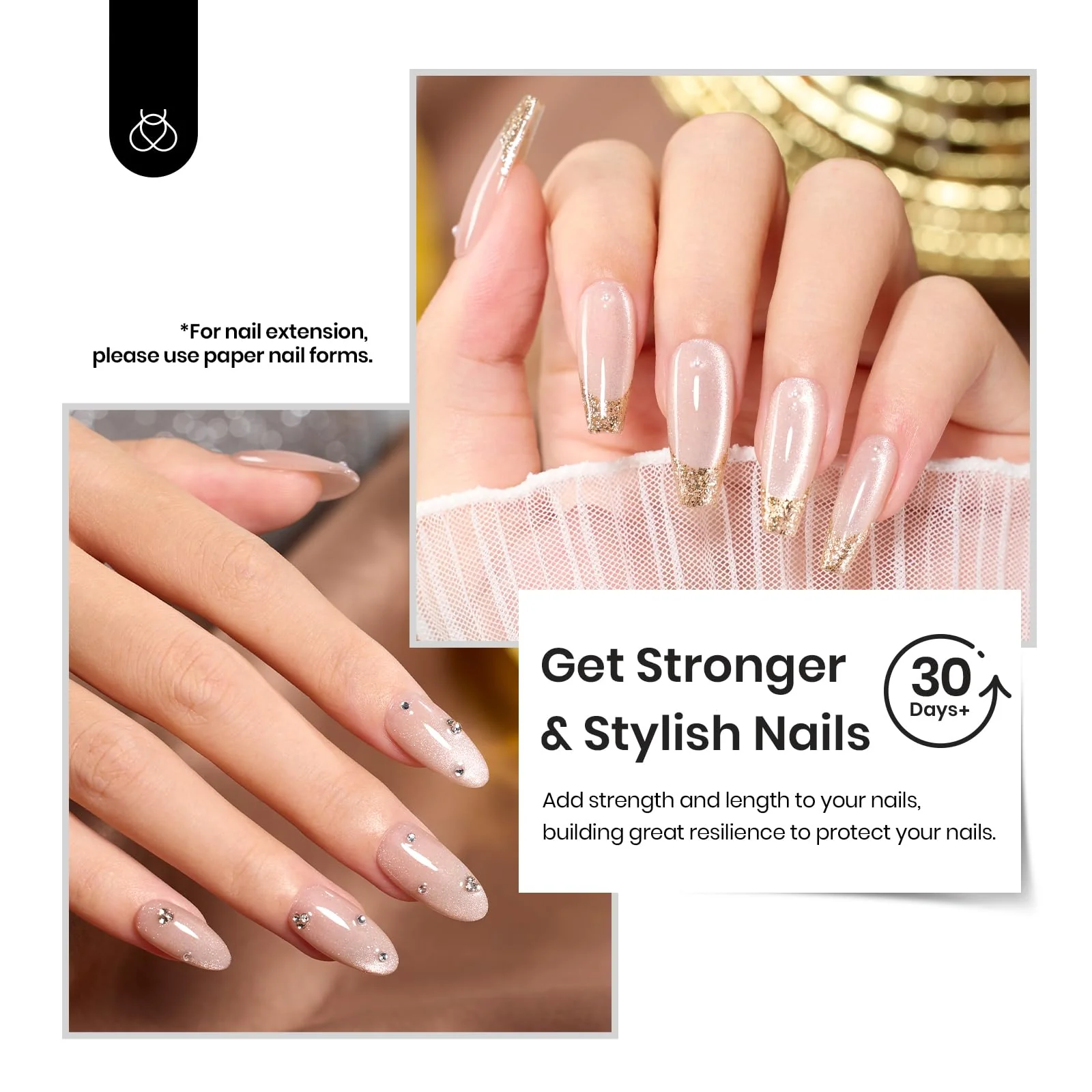 Builder Gel for Nails 7 in 1 Cat Eye Spring Nails Nude Nail Gel Set 15ml/each - Image 6