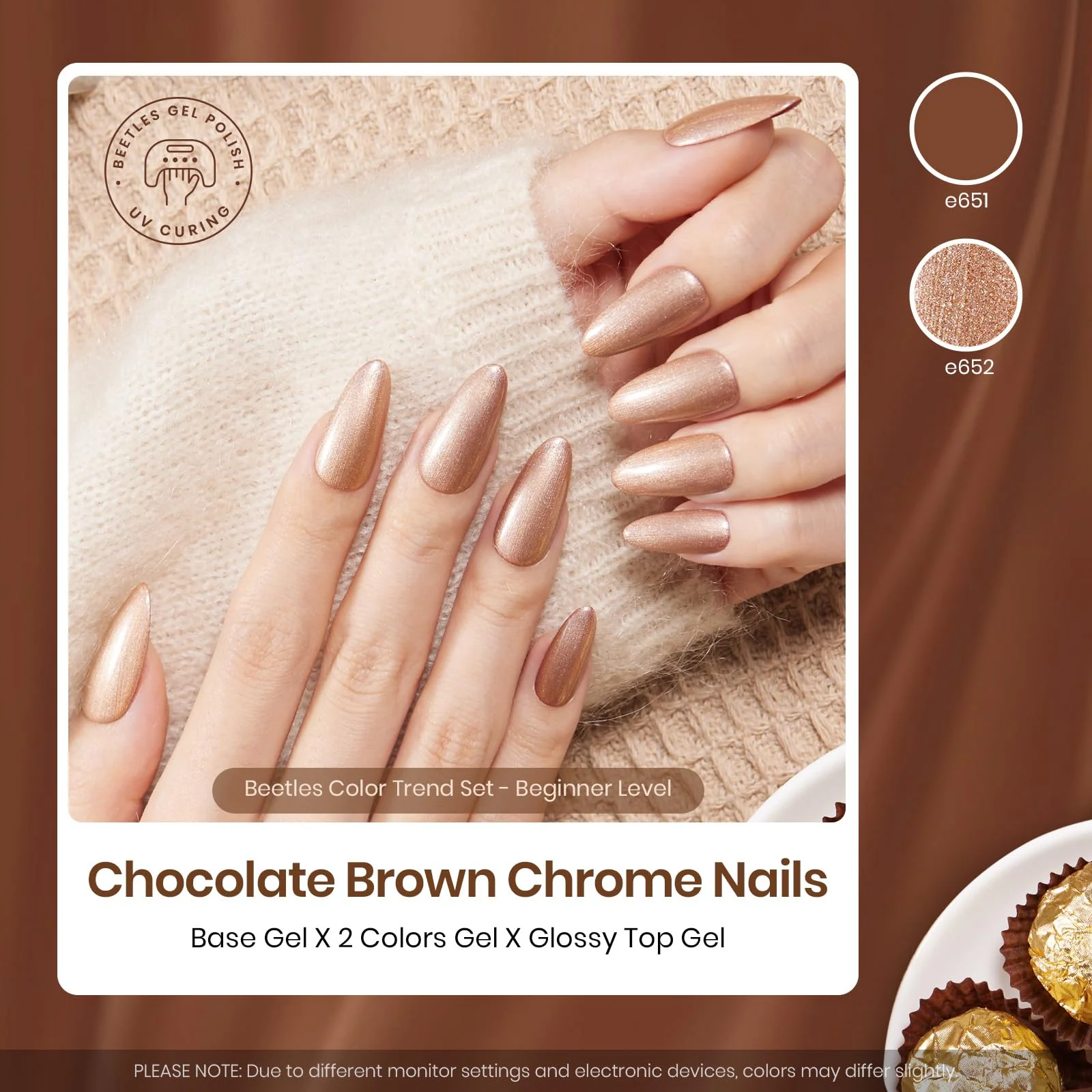 Chocolate Brown  | 2 Colors with All-Inclusive Nail Art Essentials Kits Larger Capacity - Image 4