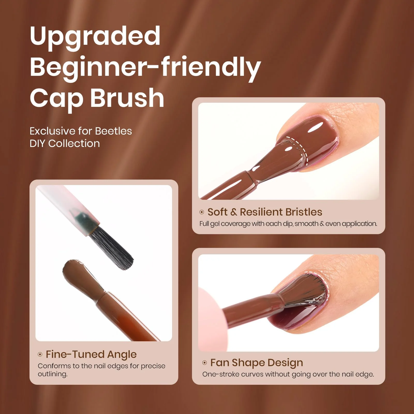 Chocolate Brown  | 2 Colors with All-Inclusive Nail Art Essentials Kits Larger Capacity - Image 5