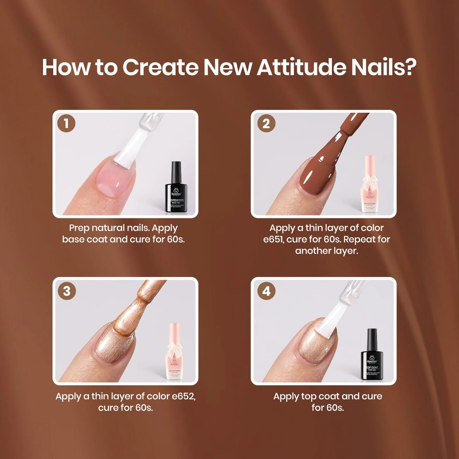 Chocolate Brown  | 2 Colors with All-Inclusive Nail Art Essentials Kits Larger Capacity - Image 7