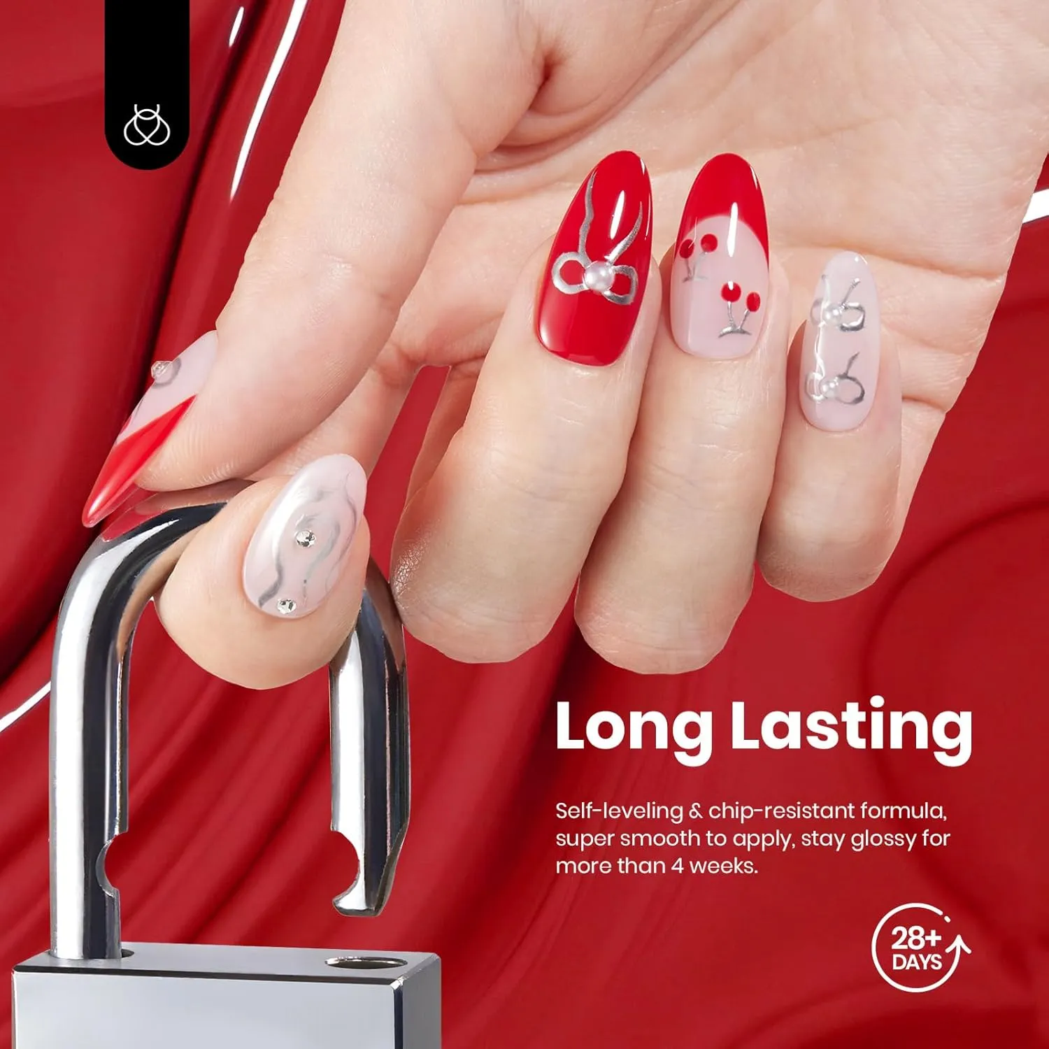 Beetles Bloody Red Holiday Nails Glitter Gel Polish Set - Image 5