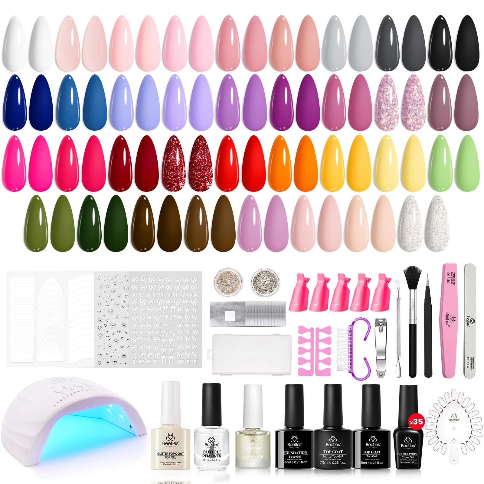 Color Outfit Manicure Kit: Spring Nails 35 Gel Colors, Tools, Accessories, and Care Essentials - Image 7
