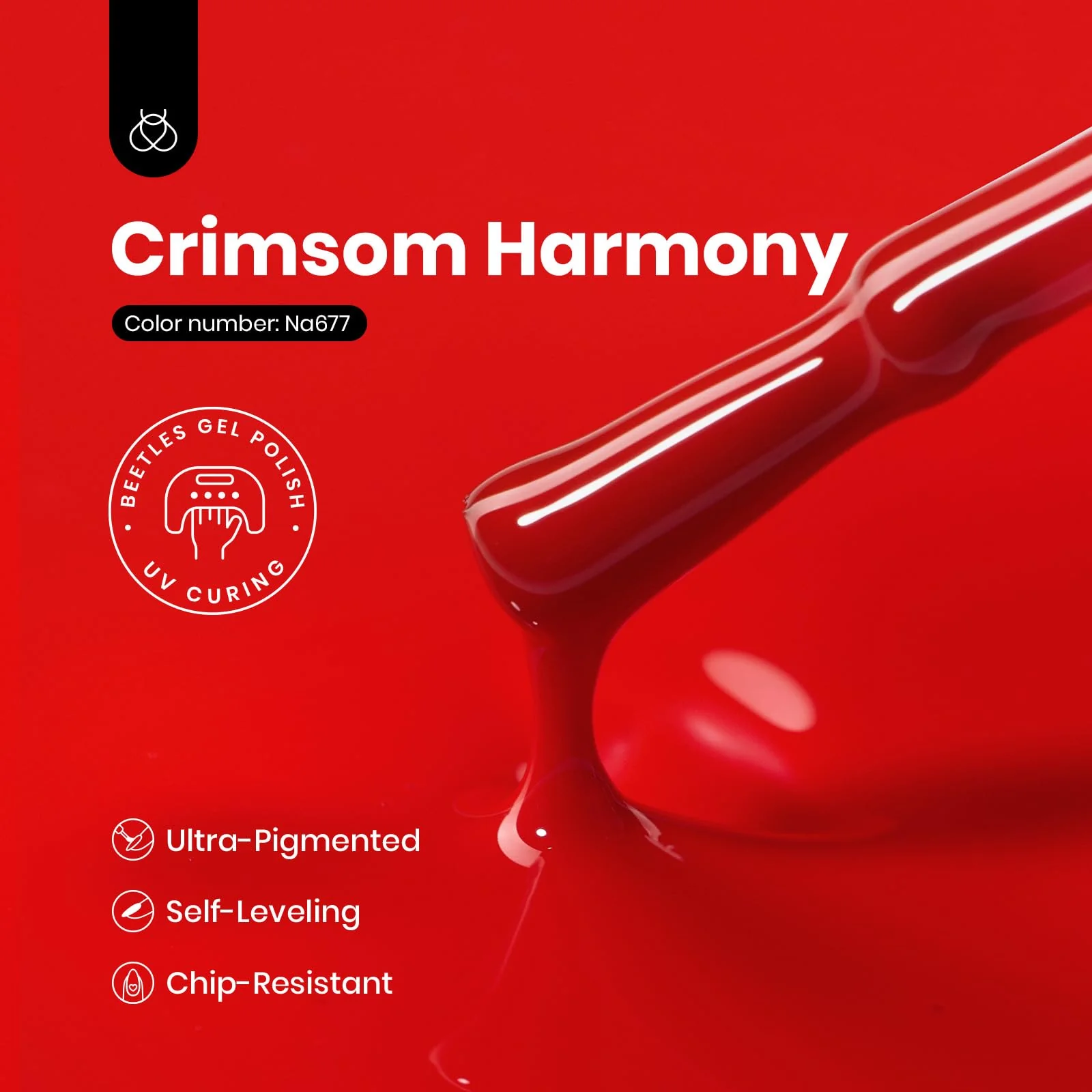 Crimson Harmony - Green Spring Nails Colorful Gel Polish 8ml - Image 3