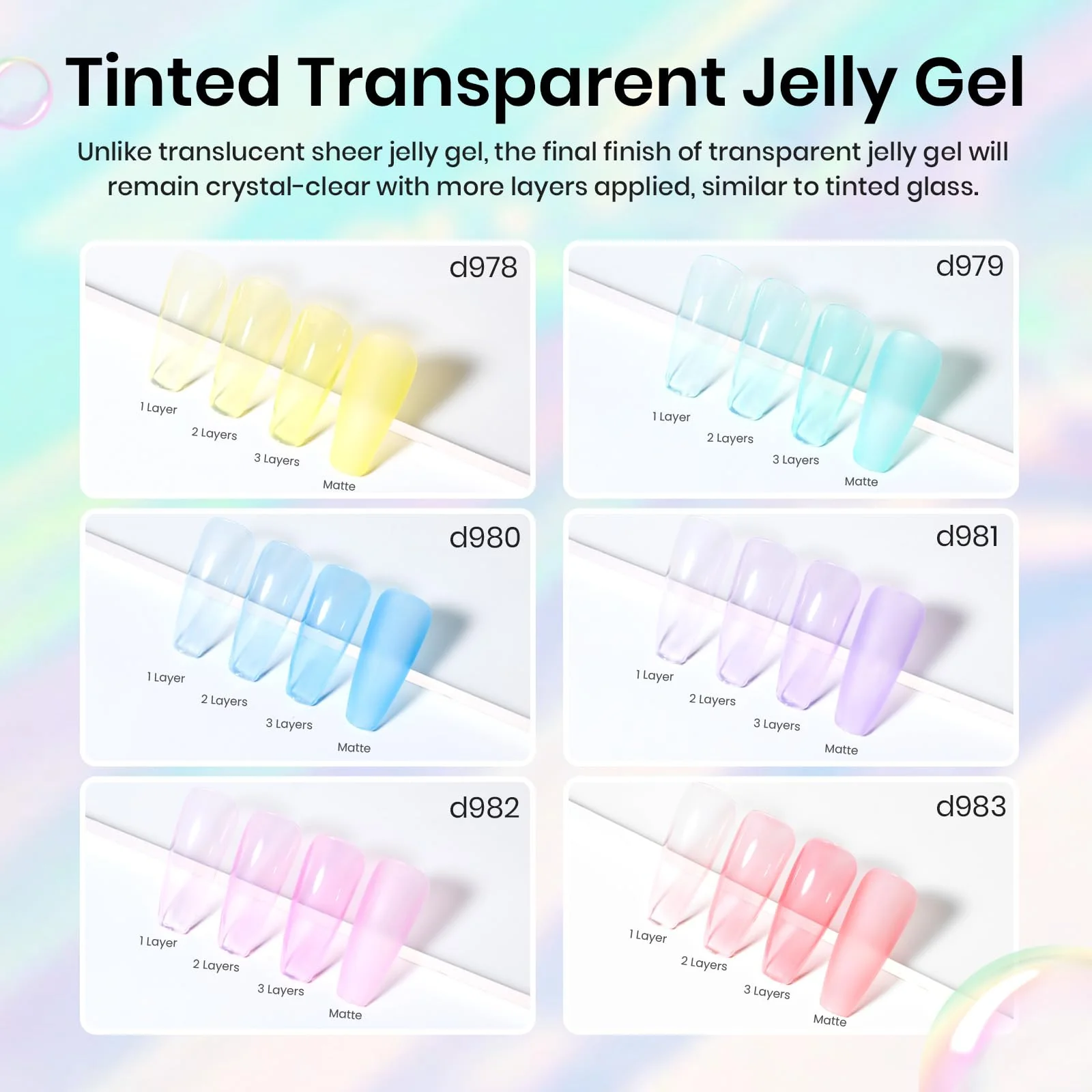 Crystal Candy | Spring Nails 6 Colors Gel Polish Set - Image 4