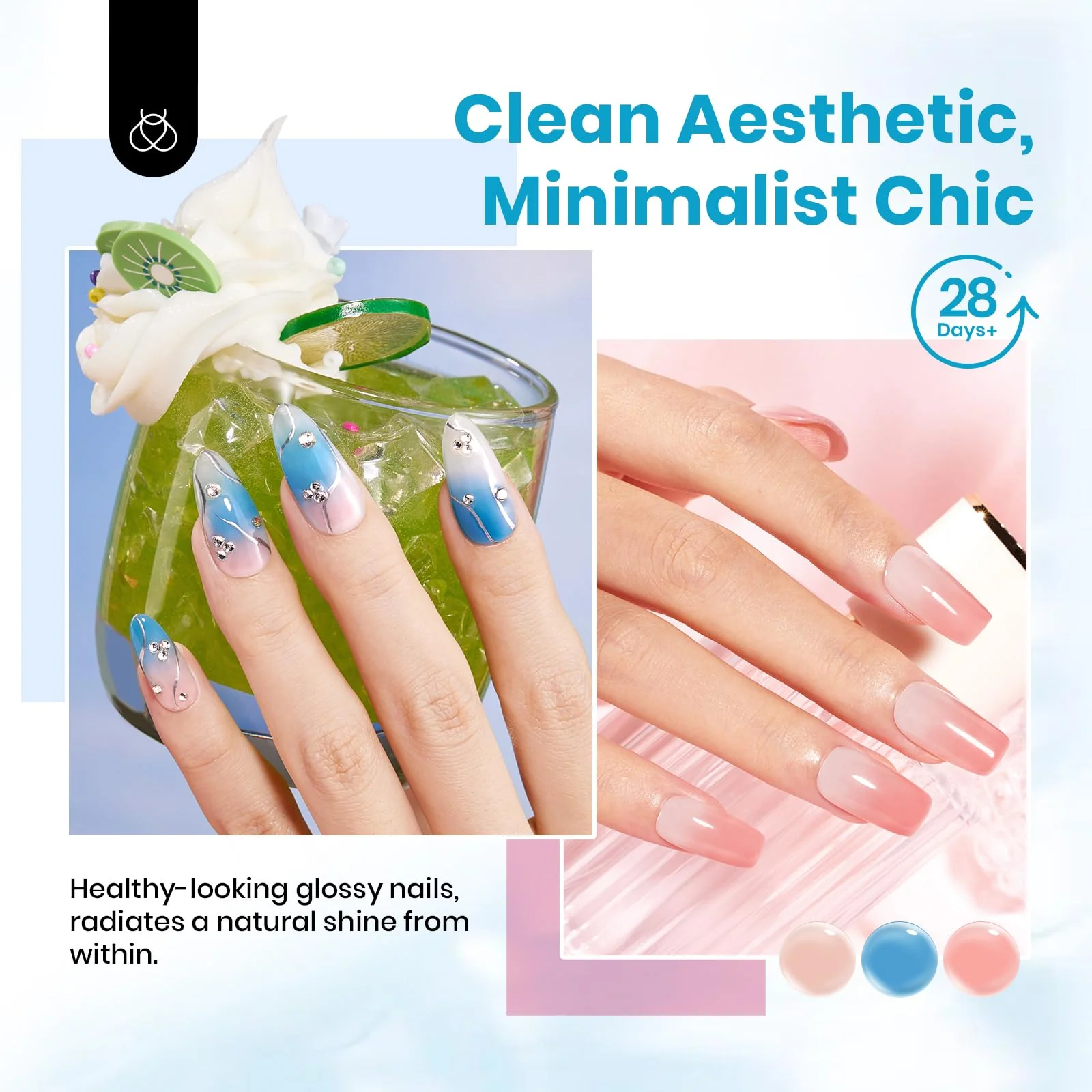 Crystal Ice Collection Spring Nails- Jelly Cat Eye Glitter 36 Gel Colors Kits - Image 4