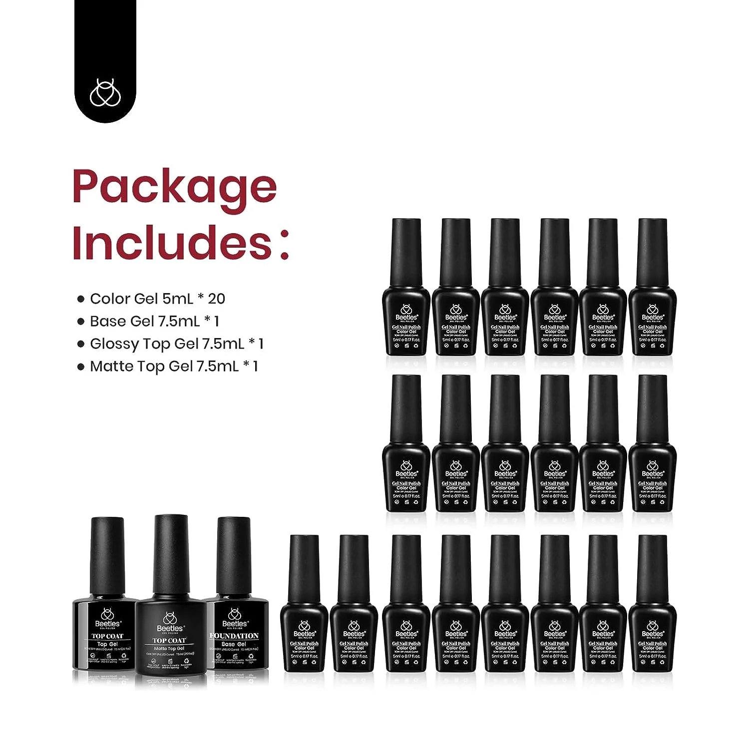 Dare to Bare - 20 Gel Colors Set Spring Nails with Top and Base Coat (5ml/Each) - Image 7