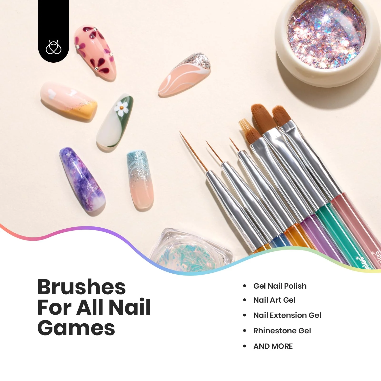 Double-ended Nail Art Brush Set- 6pcs - Image 3