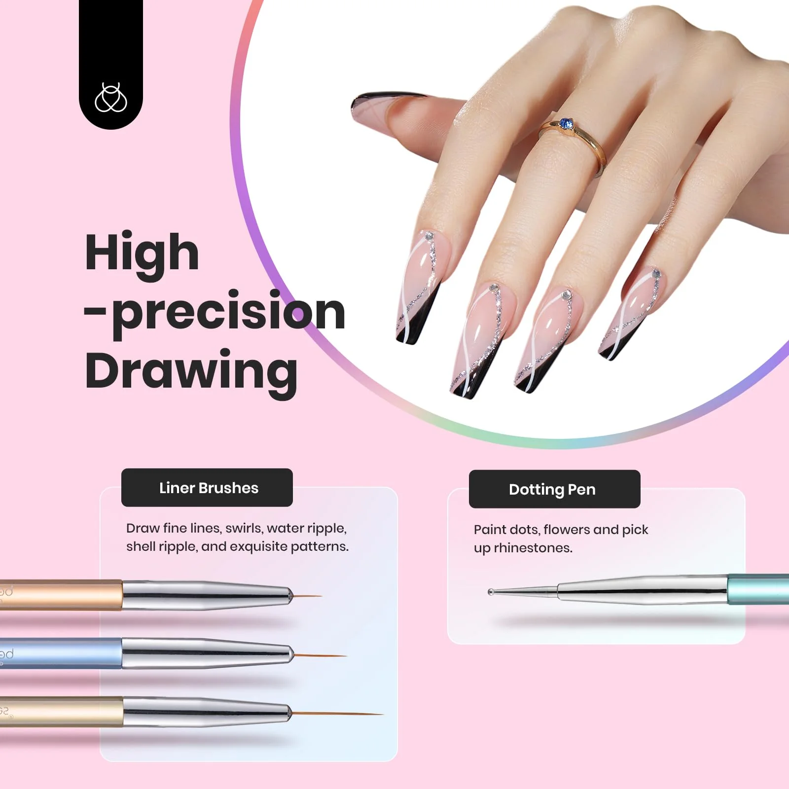 Double-ended Nail Art Brush Set- 6pcs - Image 4