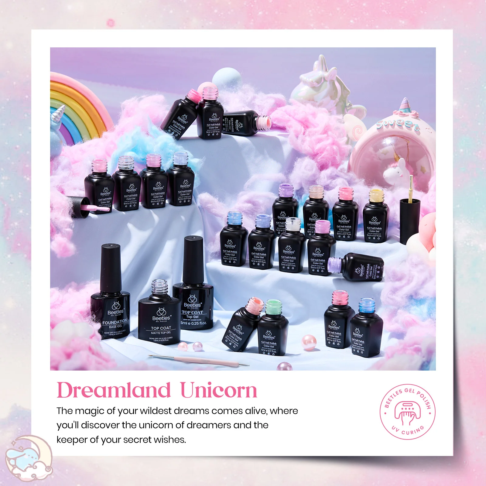 Dreamland Unicorn Spring Nails - 20 Colors Pearl Shell Gel Nail Polish Set - Image 3