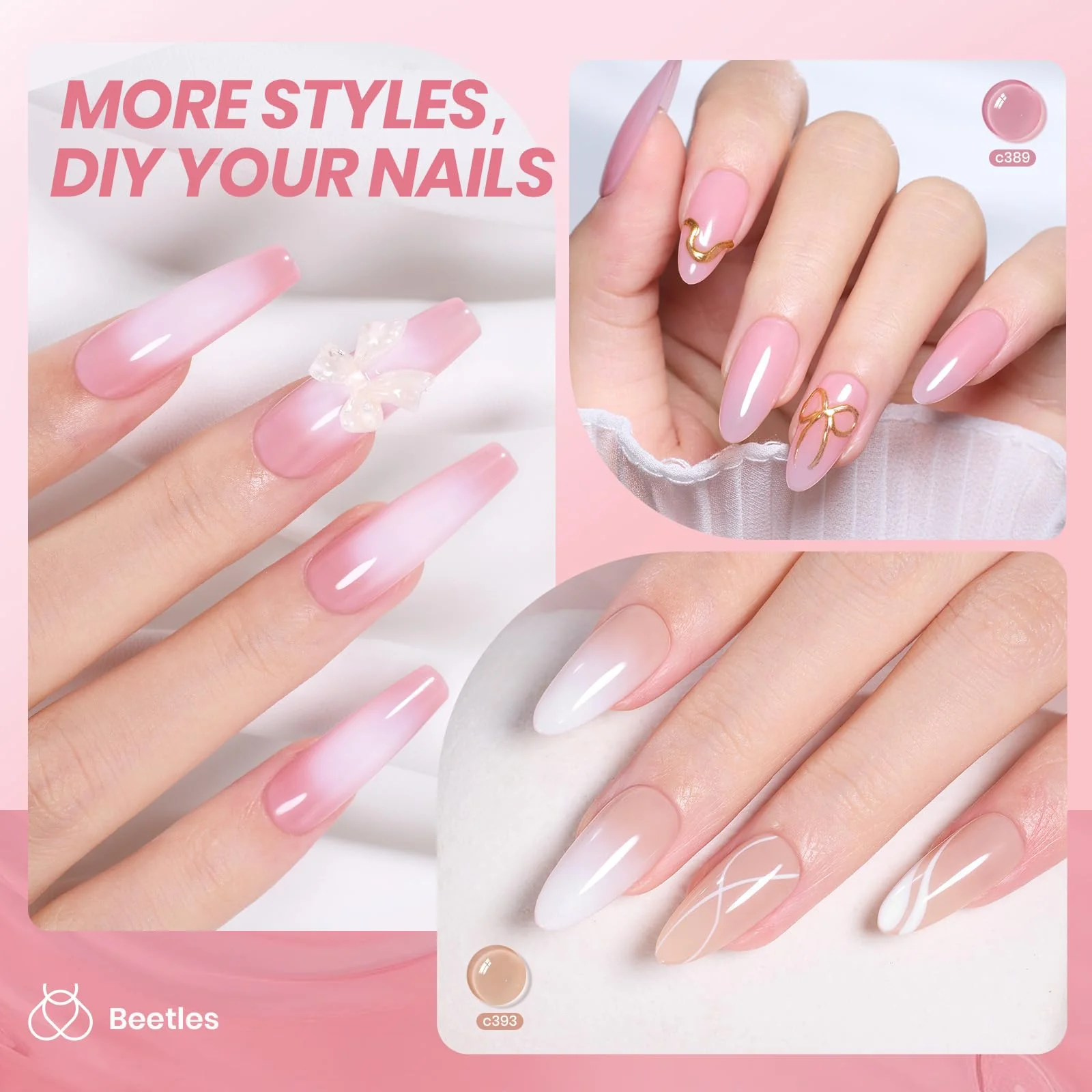 Drunken Rose | Color Base Nude Ge Gel Polish 6 Colors Set - Image 3