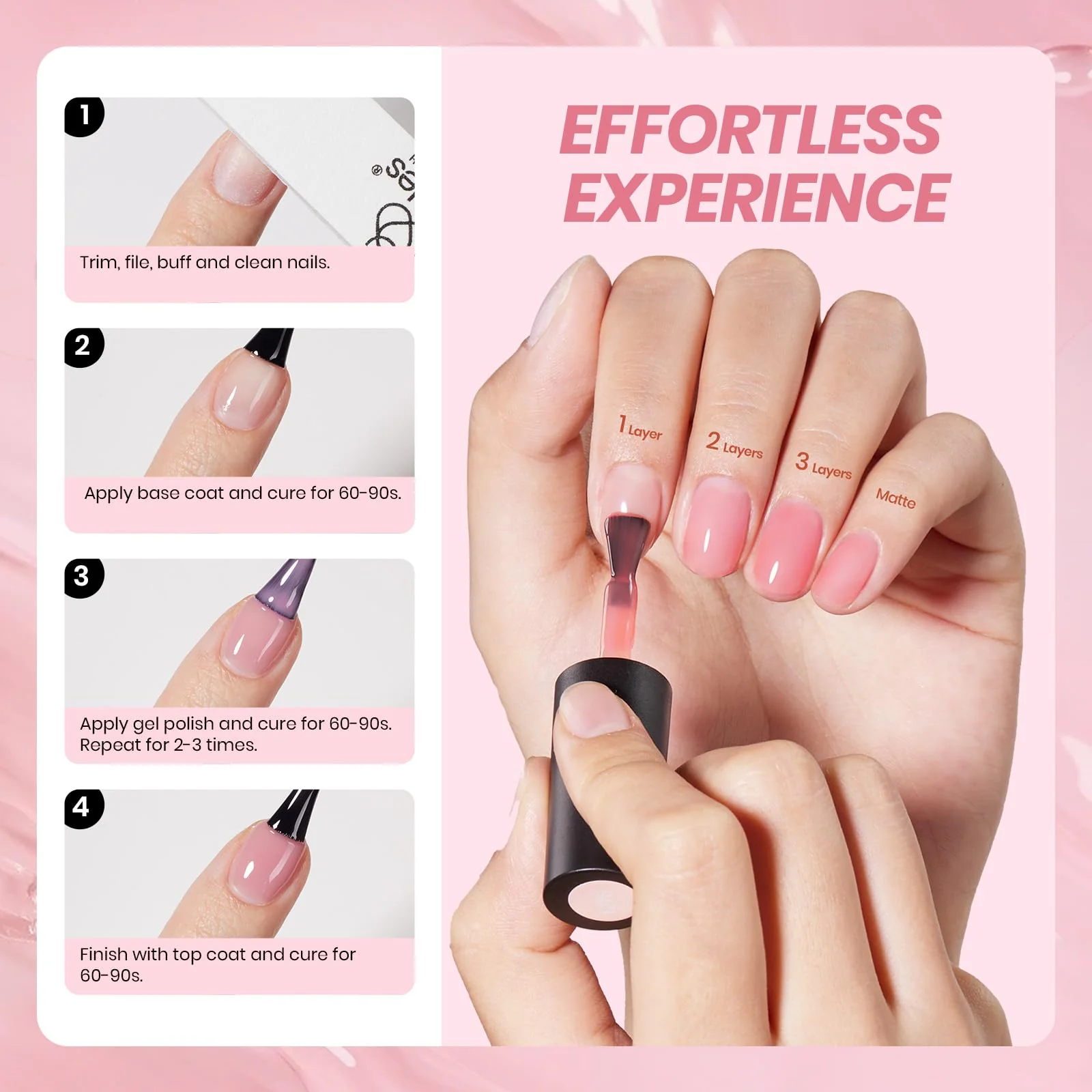 Drunken Rose | Color Base Nude Ge Gel Polish 6 Colors Set - Image 5