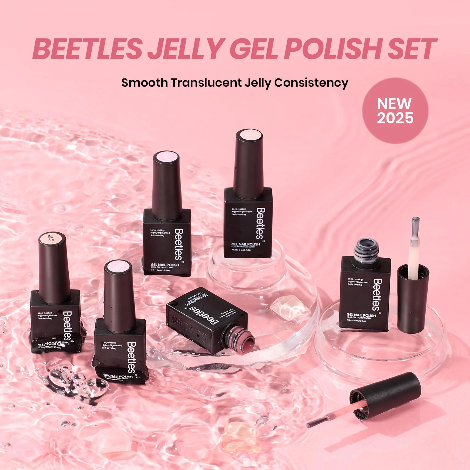 Drunken Rose | Color Base Nude Ge Gel Polish 6 Colors Set - Image 7