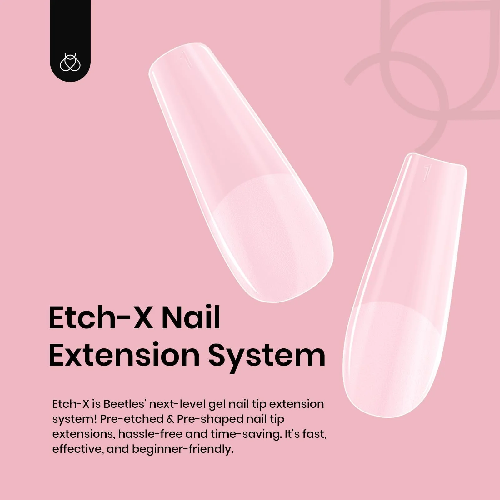 Etch-X Nail Tips Long Coffin Half Matte | 288Pcs - Image 4
